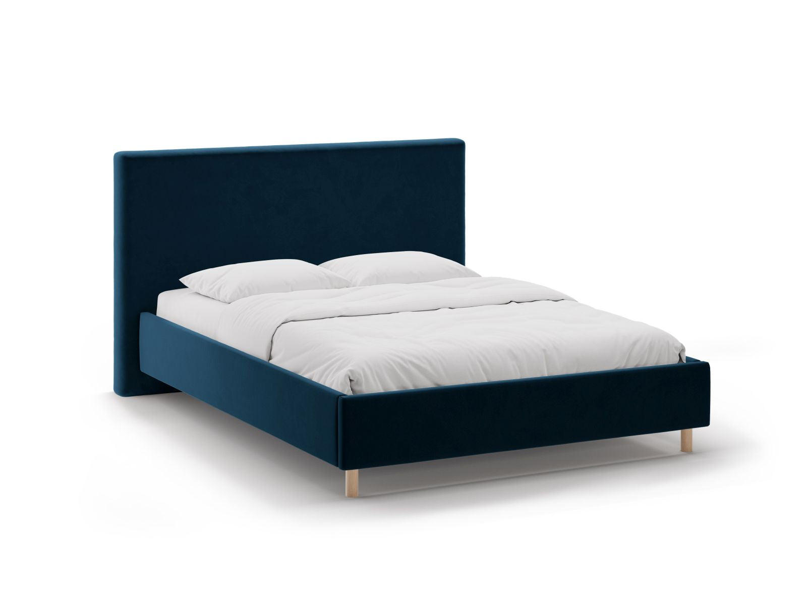 Eloise Bett mit Stauraum mit Kopfteil 140cm in Navy Blue-Magic Velvet präsentiert im Onlineshop von KAQTU Design AG. Bett ist von Micadoni