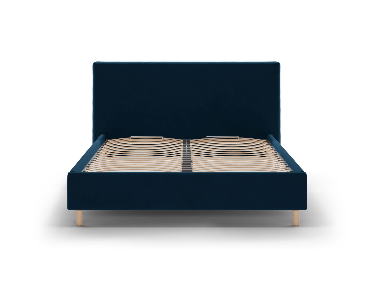 Elegantes Eloise Bett in Navy Blue-Magic Velvet mit praktischem Stauraum und stilvollem Kopfteil, ideal für moderne Schlafzimmer.