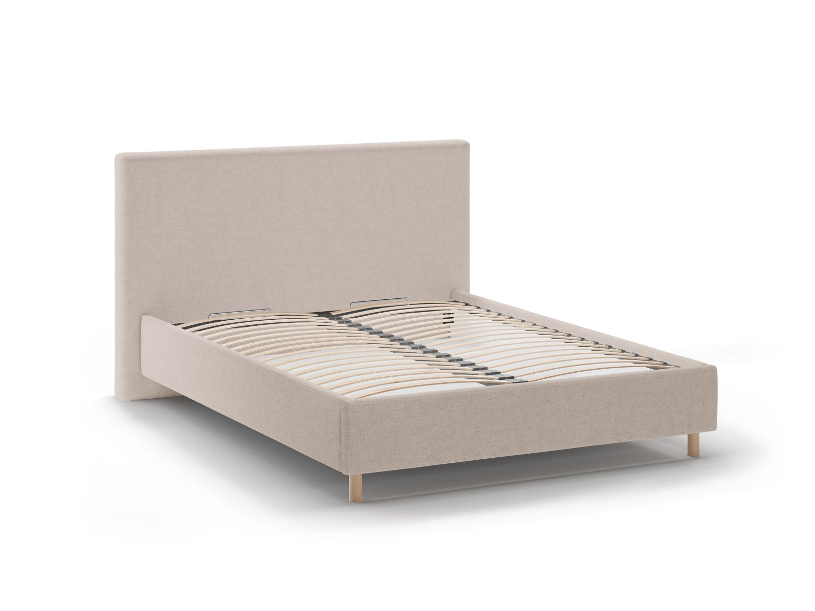 Elegantes Eloise Bett mit praktischem Stauraum und dekorativem Kopfteil, ideal für moderne Schlafzimmer mit begrenztem Platz.