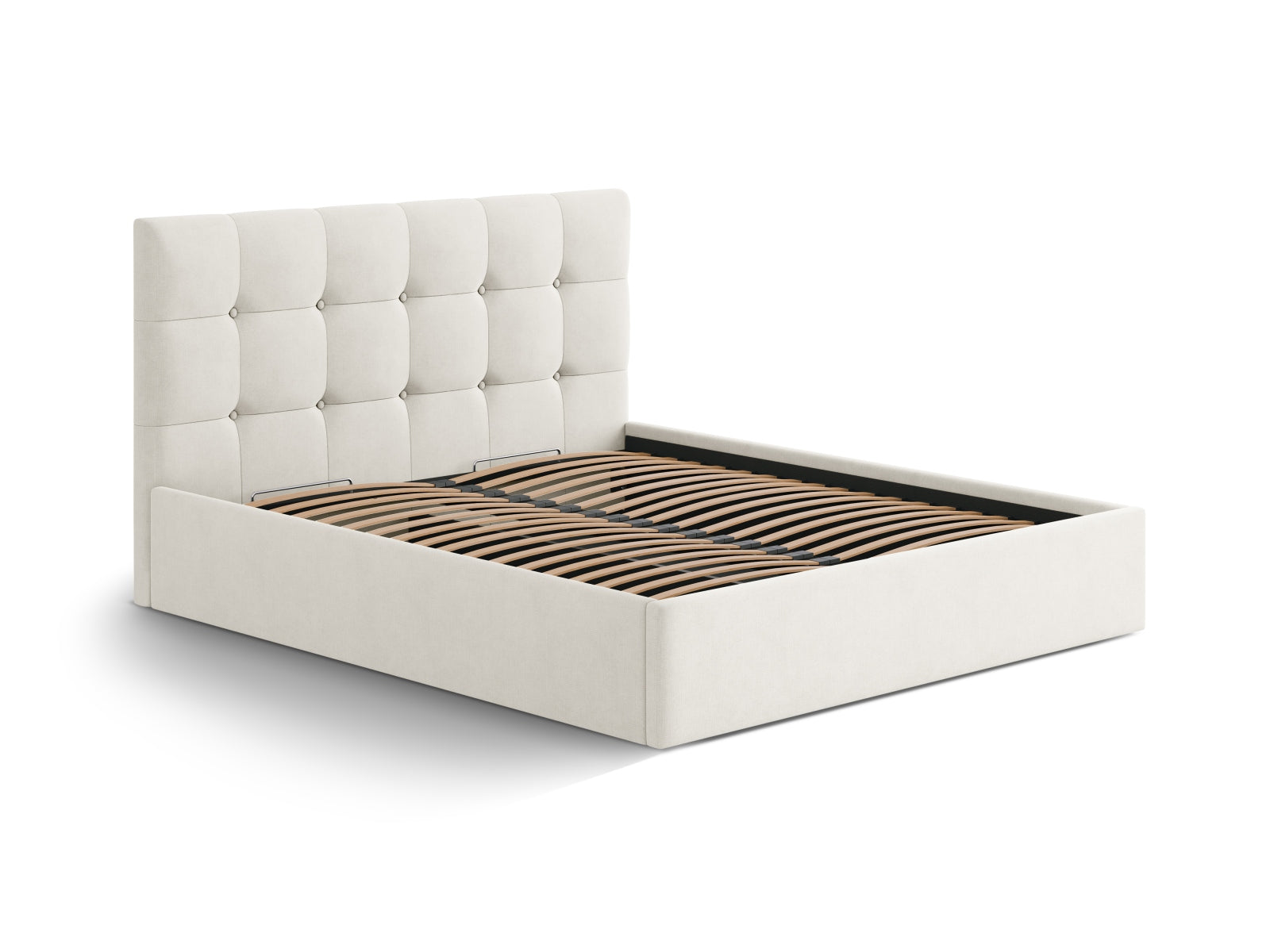 Susan Bett mit Stauraum  in Light Beige präsentiert im Onlineshop von KAQTU Design AG. Bett ist von Micadoni