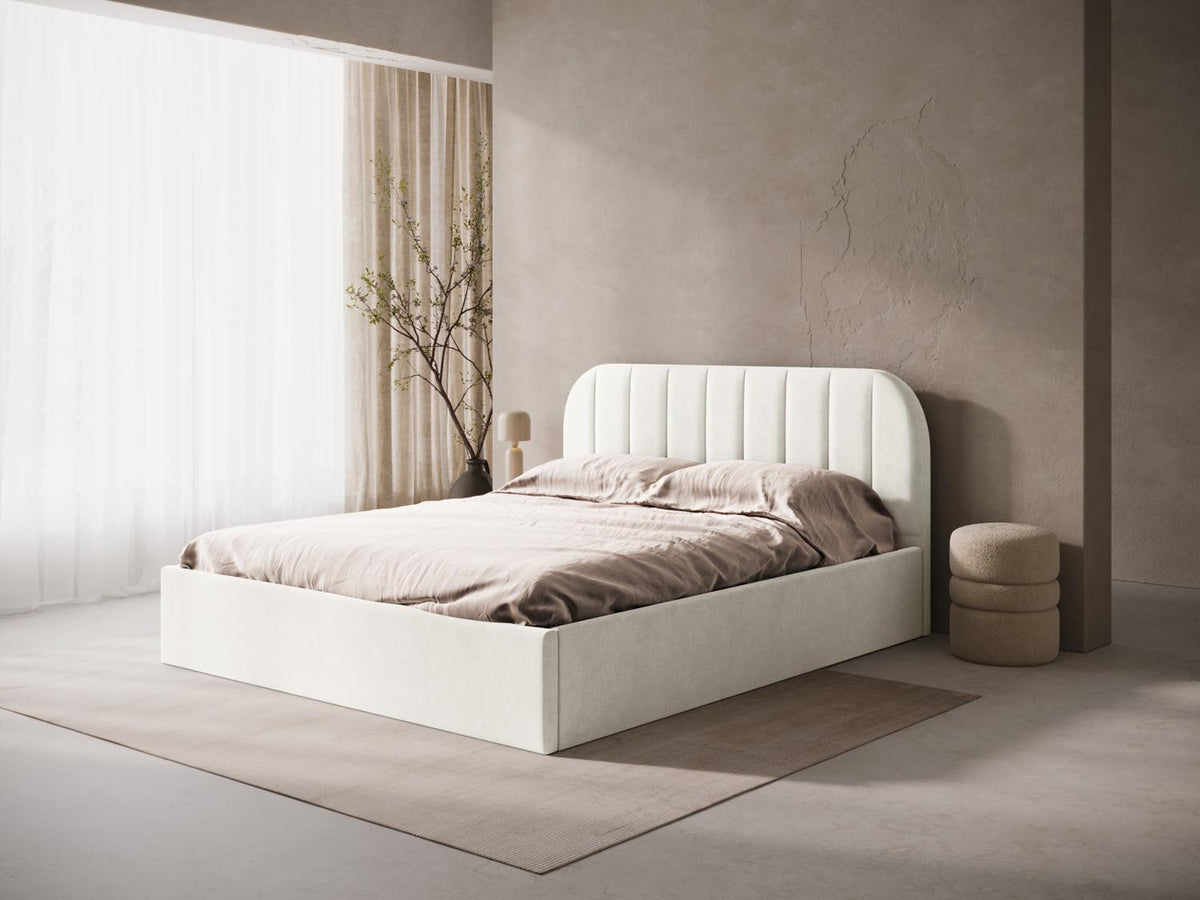 Susan Bett mit Stauraum 140cm in Light Beige-Moly präsentiert im Onlineshop von KAQTU Design AG. Bett ist von Micadoni