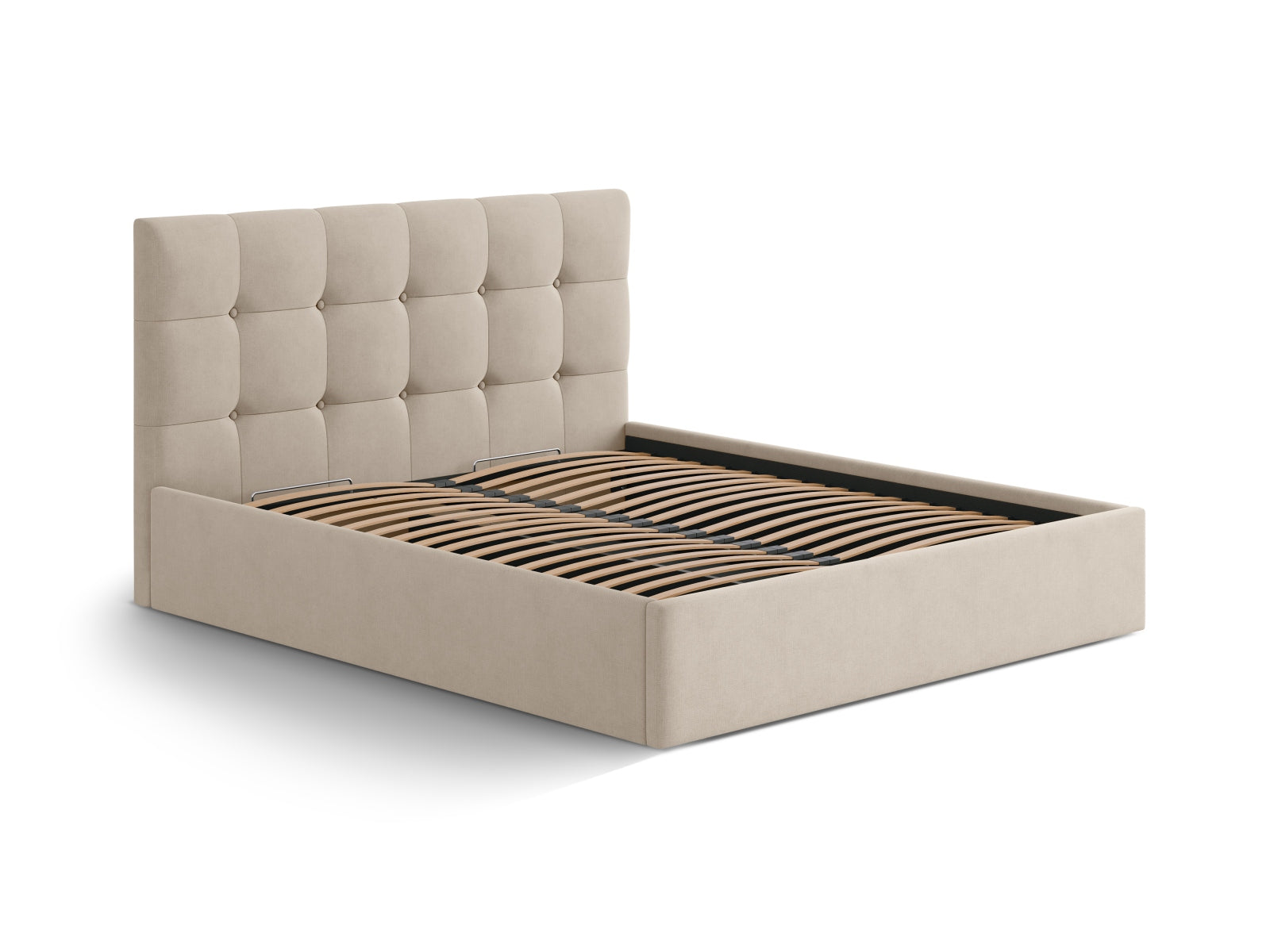 Susan Bett mit Stauraum  in Cappuccino präsentiert im Onlineshop von KAQTU Design AG. Bett ist von Micadoni