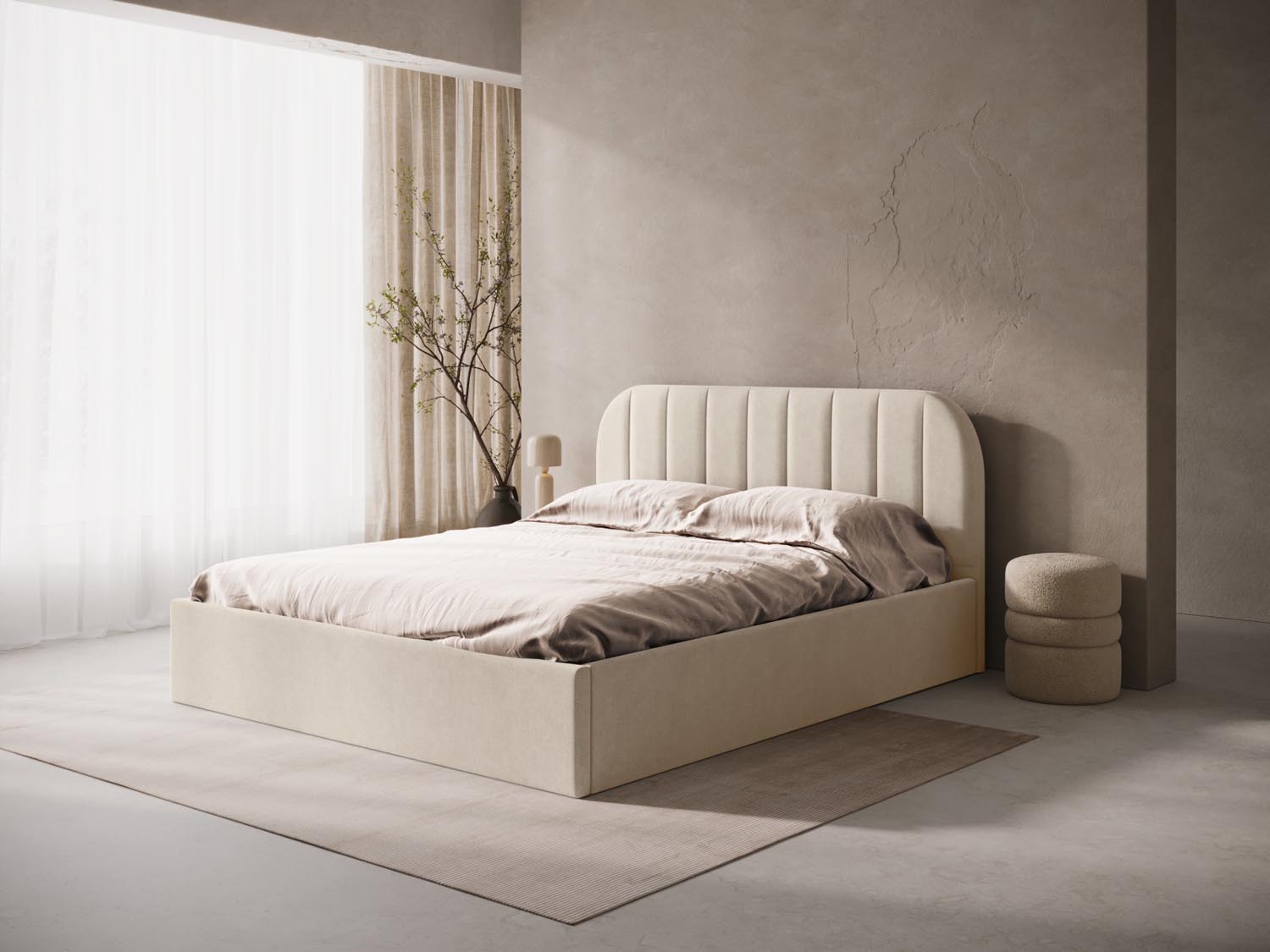Susan Bett mit Stauraum  in Cappuccino präsentiert im Onlineshop von KAQTU Design AG. Bett ist von Micadoni