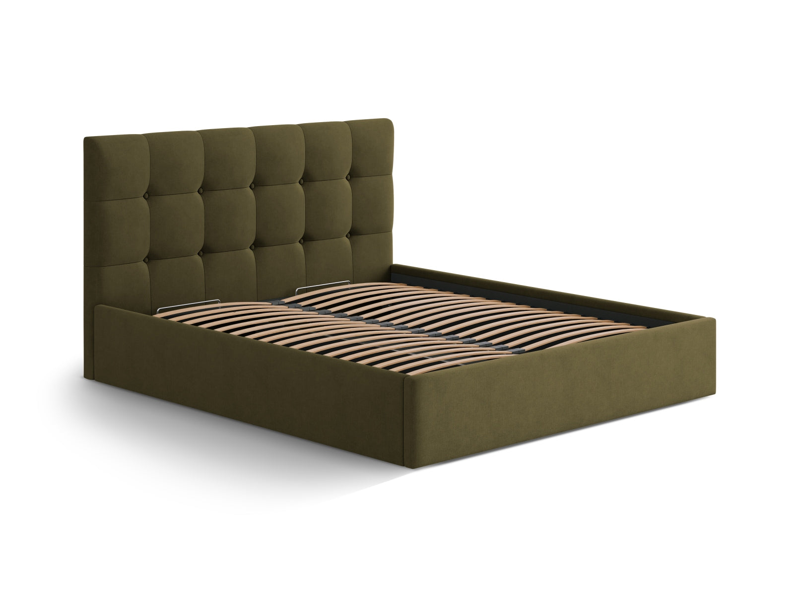 Susan Bett mit Stauraum  in Green präsentiert im Onlineshop von KAQTU Design AG. Bett ist von Micadoni