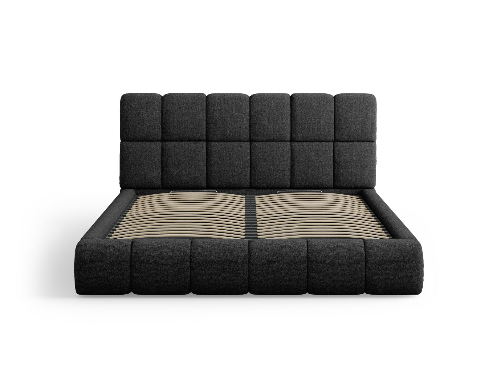 Elegantes Bellis Bett mit praktischem Stauraum und stilvollem Kopfteil, ideal für moderne und funktionale Schlafzimmer.