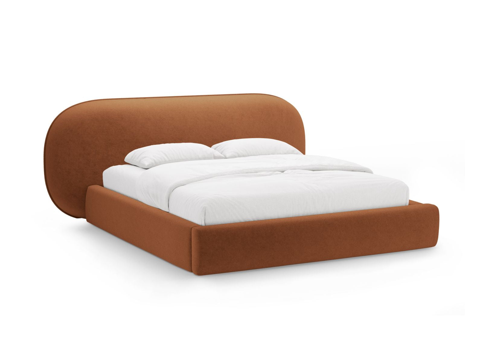 Ovalo Bett mit Stauraum mit Kopfteil 140cm in Terracotta-Perfect Harmony präsentiert im Onlineshop von KAQTU Design AG. Bett ist von Micadoni