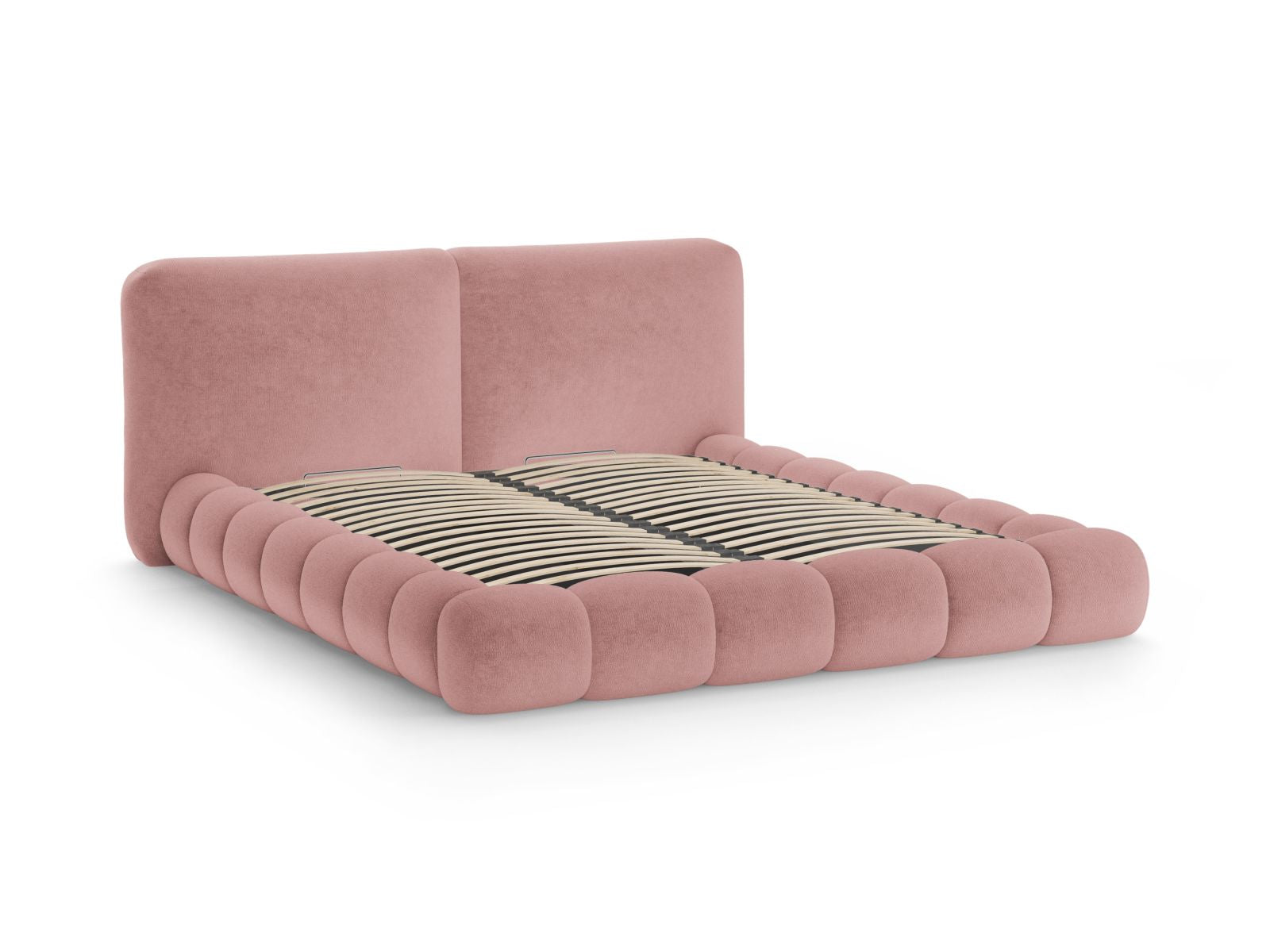 Elegantes Solange Bett mit praktischem Stauraum und geschmackvollem Kopfteil, ideal für moderne und funktionale Schlafzimmer.
