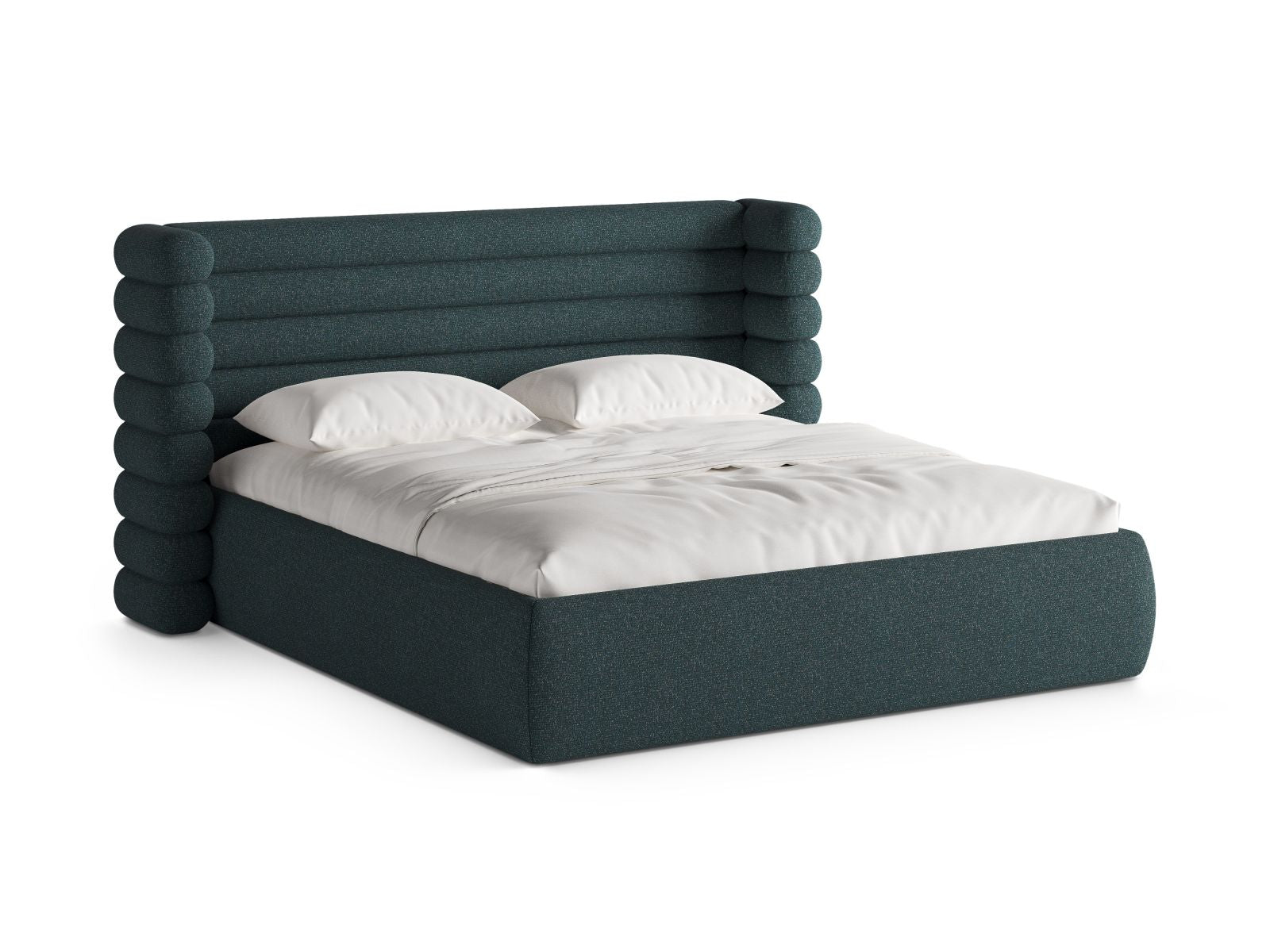 Mount Bett mit Stauraum mit Kopfteil 140cm in Green Blue Melange-Puente präsentiert im Onlineshop von KAQTU Design AG. Bett ist von Micadoni