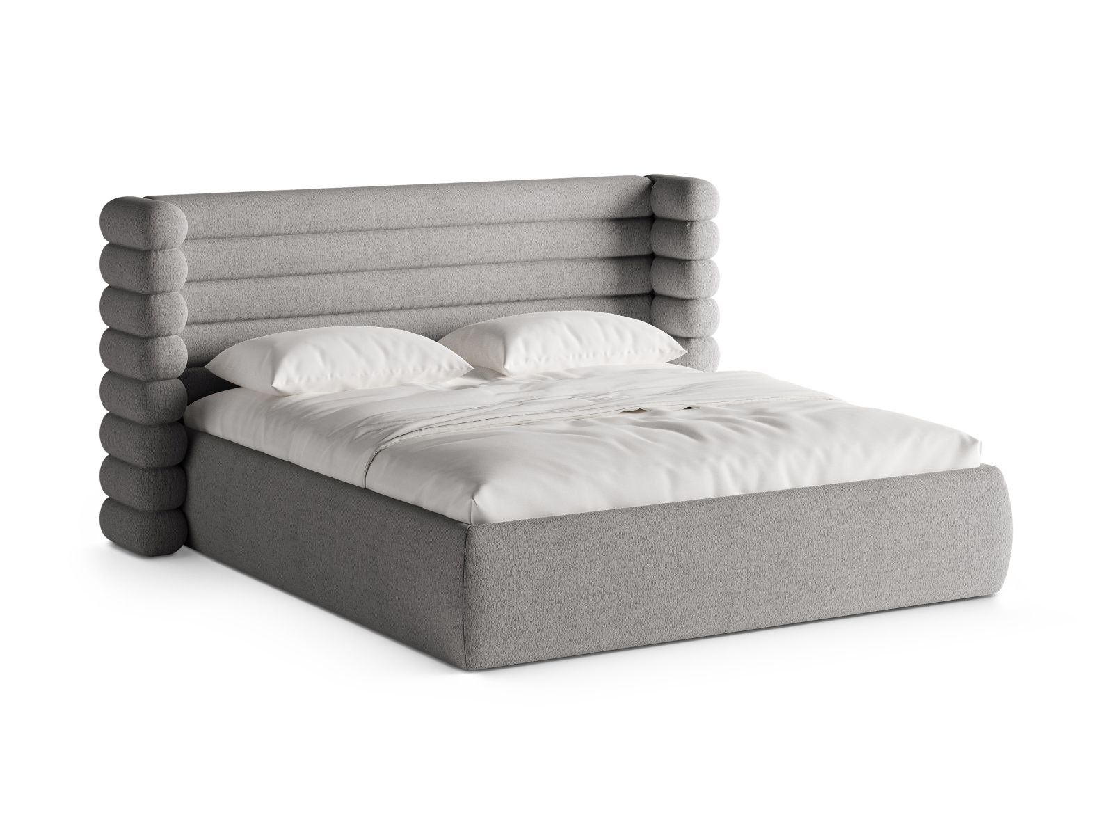 Mount Bett mit Stauraum mit Kopfteil 140cm in Grey-CORAL präsentiert im Onlineshop von KAQTU Design AG. Bett ist von Micadoni