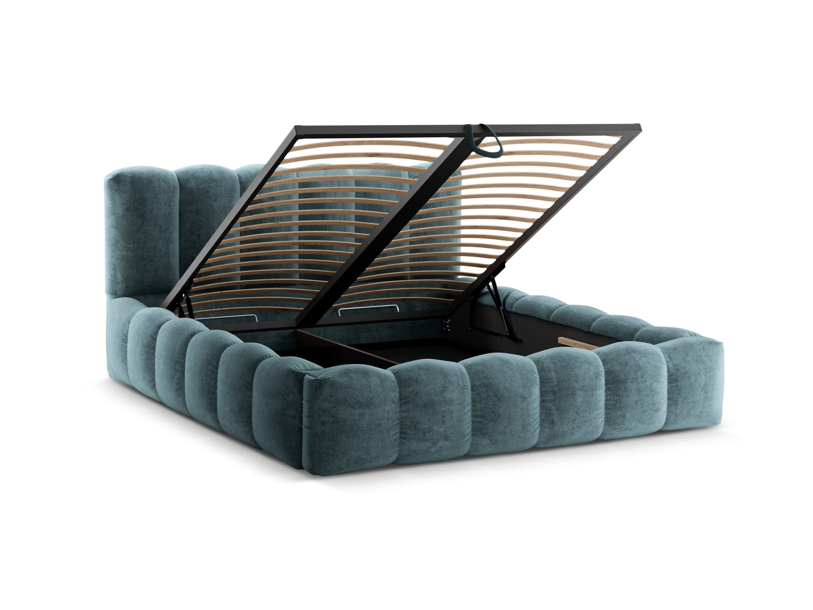 Lupine Bett mit Stauraum und Headboard  166cm in Blue Jeans präsentiert im Onlineshop von KAQTU Design AG. Bett ist von Micadoni
