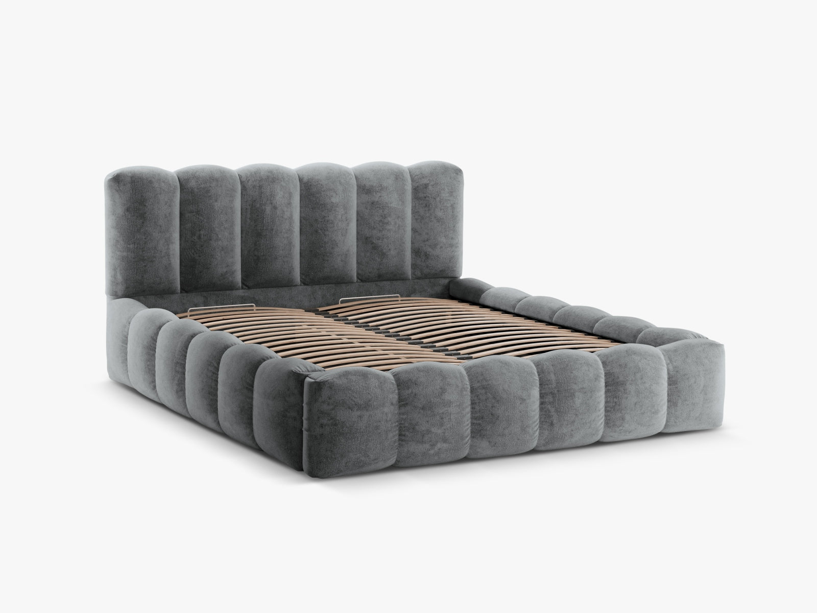 Lupine Bett mit Stauraum und Headboard  166cm in Platinum präsentiert im Onlineshop von KAQTU Design AG. Bett ist von Micadoni