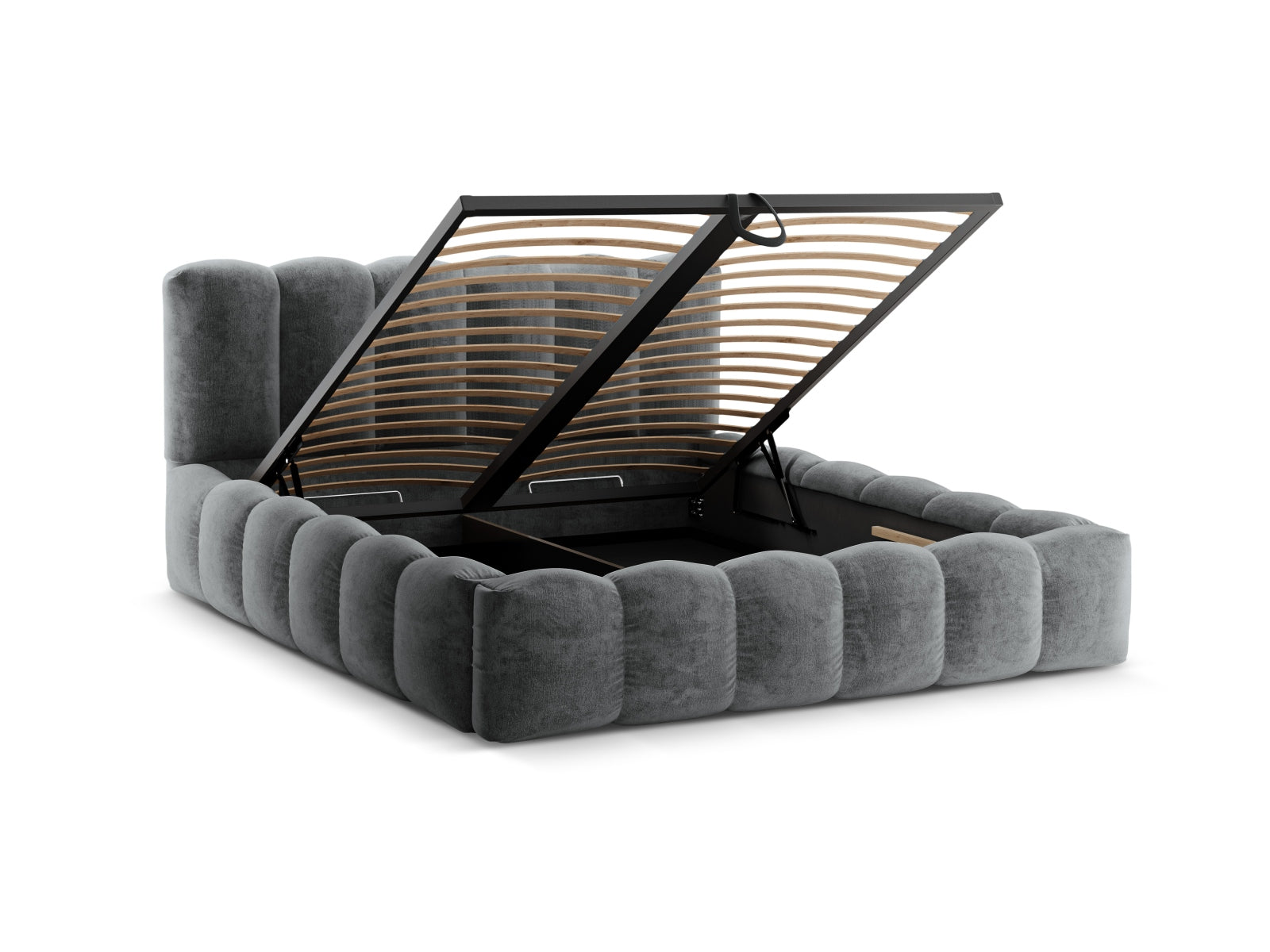 Lupine Bett mit Stauraum und Headboard  166cm in Platinum präsentiert im Onlineshop von KAQTU Design AG. Bett ist von Micadoni
