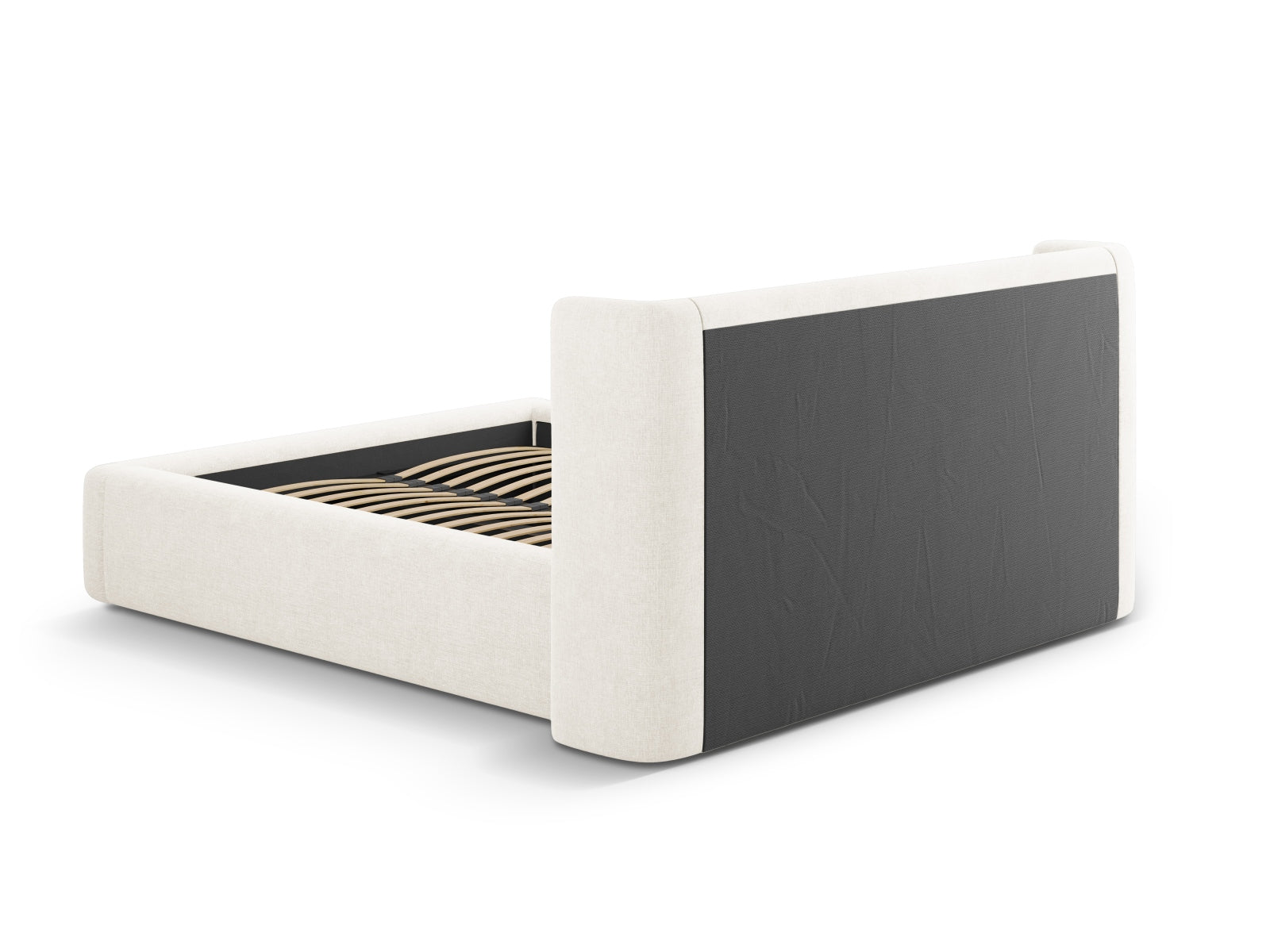 Entdecken Sie das stilvolle Jolene Bett von Micadoni: Mit integriertem Stauraum und modernem Headboard für ein elegantes Schlafzimmer-Design!