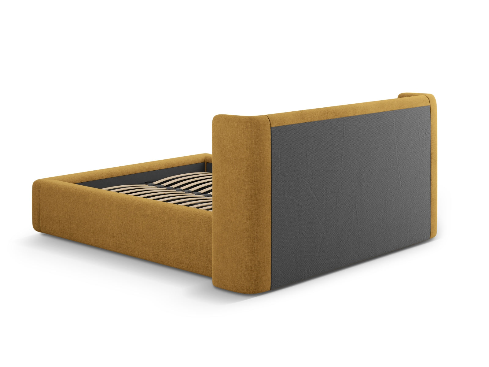Entdecken Sie das stilvolle Jolene Bett von Micadoni: Mit integriertem Stauraum und modernem Headboard für ein elegantes Schlafzimmer-Design!