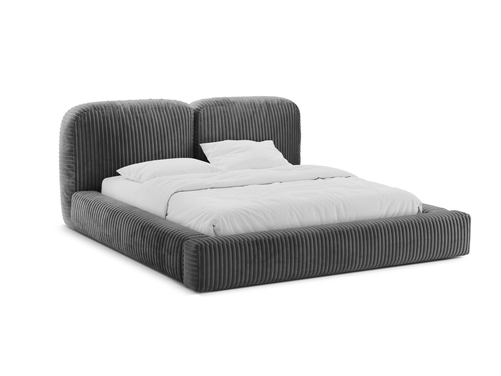 Martina Bett mit Stauraum mit Kopfteil 140cm in Grey-Tilia präsentiert im Onlineshop von KAQTU Design AG. Bett ist von Micadoni
