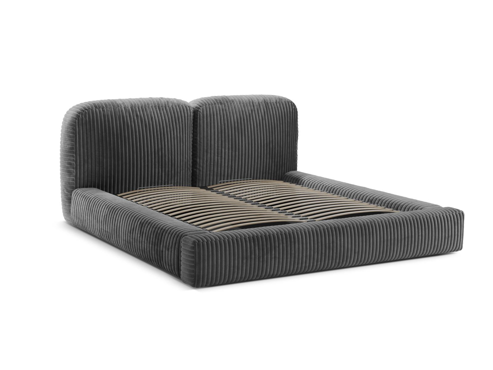 Elegantes Martina Bett mit 140 cm Breite, bietet cleveren Stauraum und ein modernes Kopfteil für ein stilvolles Schlafzimmer.