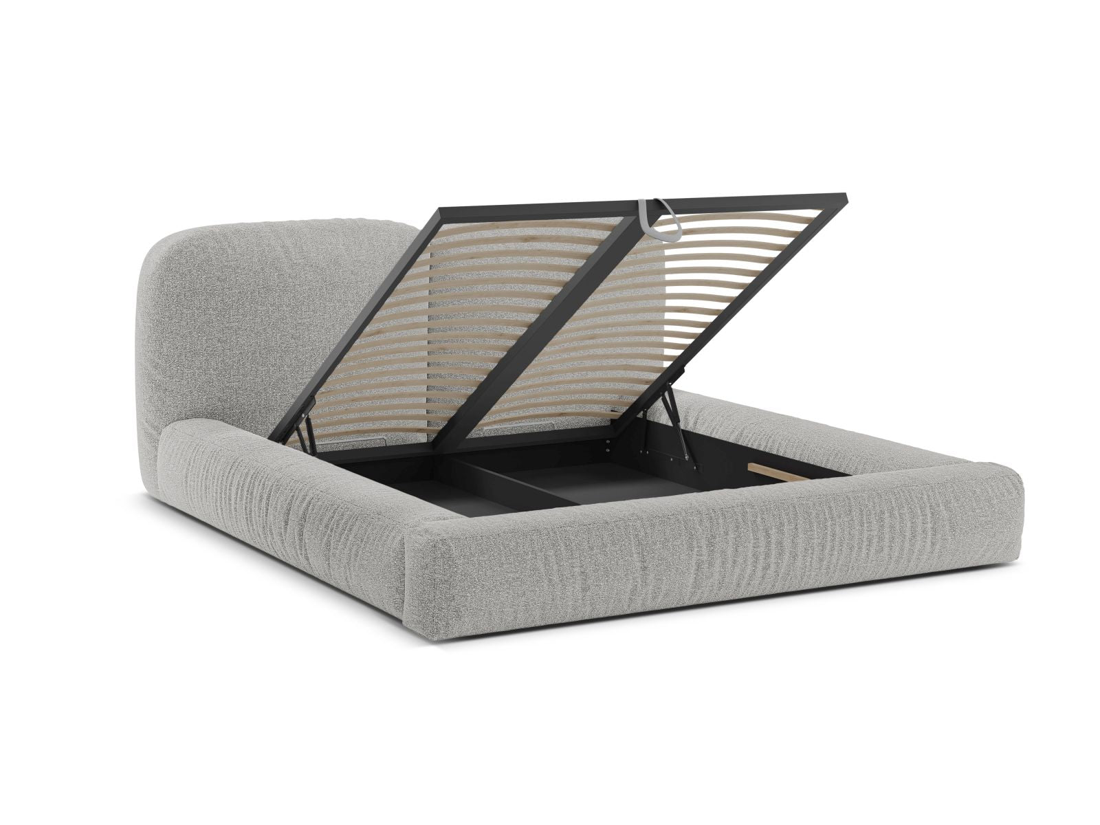 Stylisches Martina Bett in 140 cm Breite, bietet cleveren Stauraum und ein ansprechendes Kopfteil in Silver-Monet, perfekt für zeitgemäße Schlafzimmer.