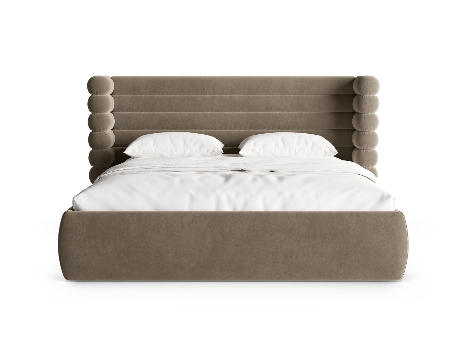 Stylisches Mount Bett mit praktischem Stauraum und elegantem Kopfteil in Grey Brown-Salvador, ideal für moderne Schlafzimmer.