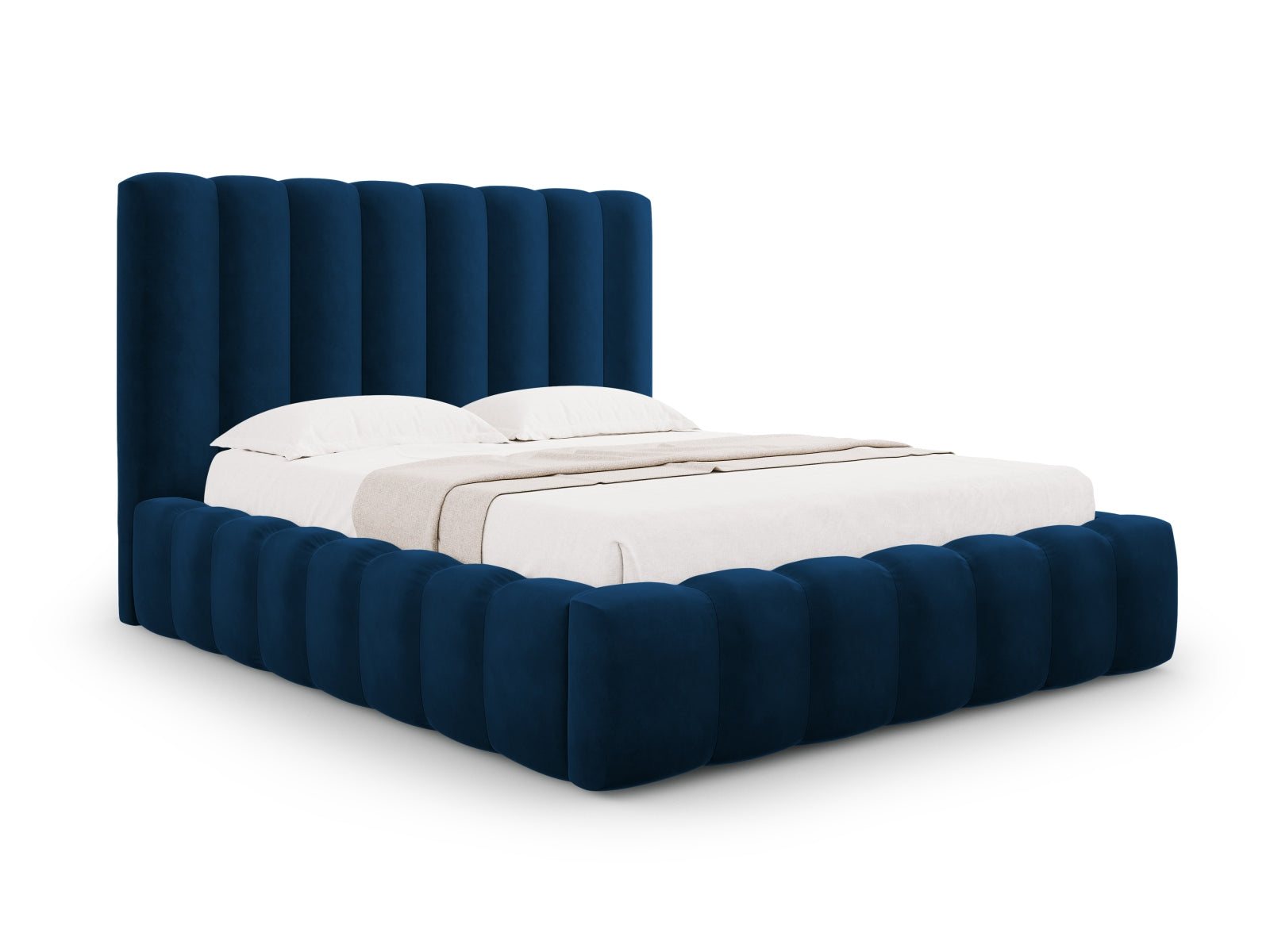 Kelp Velour Bett mit Stauraum und Headboard  in Royal Blue präsentiert im Onlineshop von KAQTU Design AG. Bett ist von Micadoni