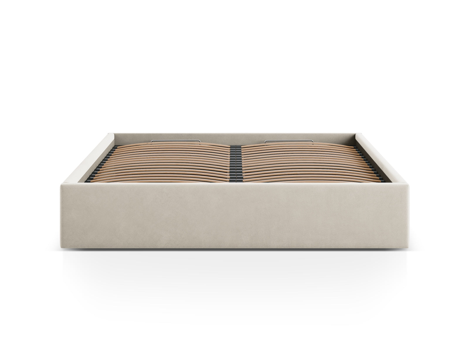 Susan Velour Bett mit Stauraum  in Dark Beige präsentiert im Onlineshop von KAQTU Design AG. Bett ist von Micadoni