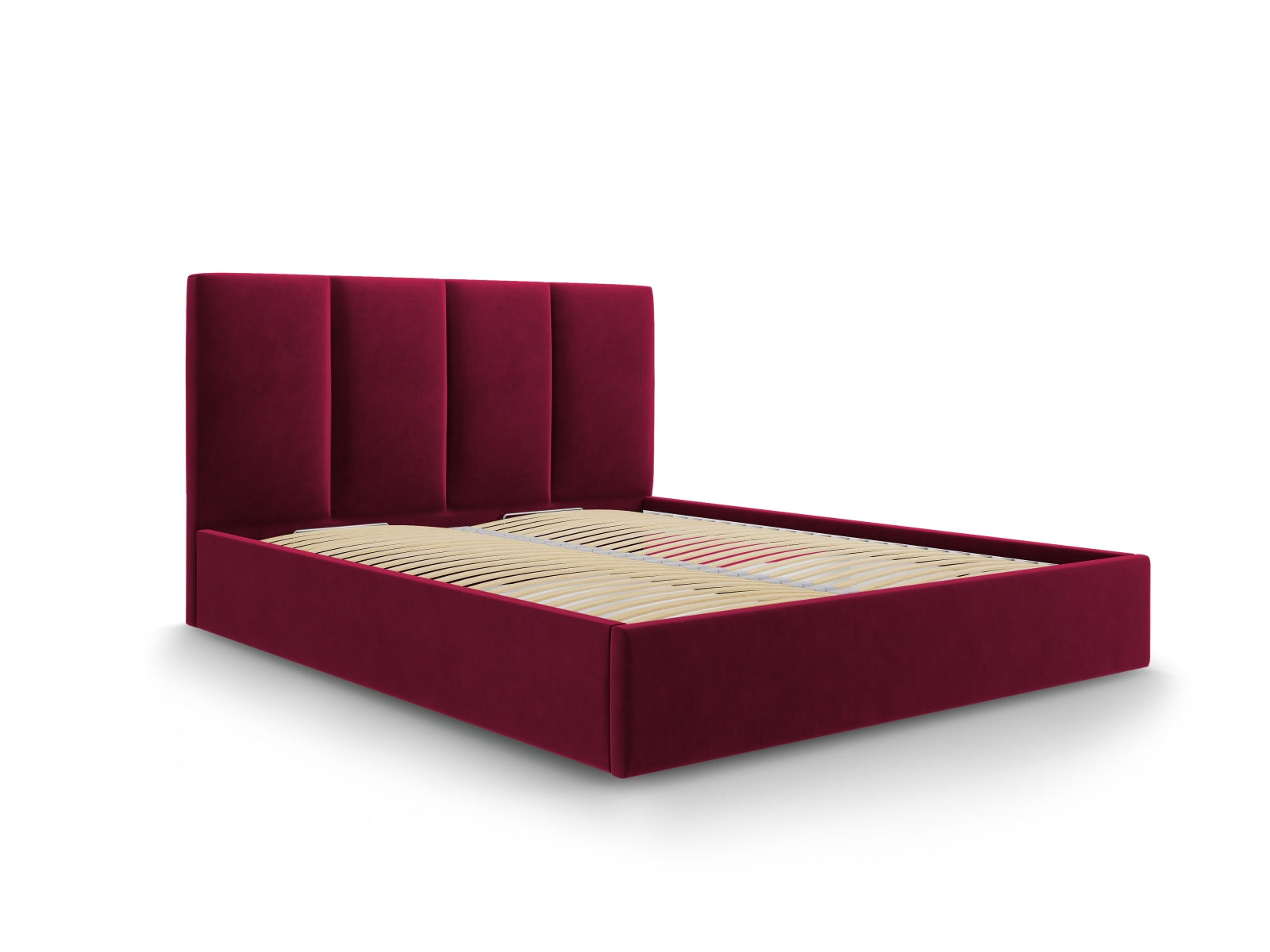Pyla Velour Bett mit Stauraum und Headboard  in Dark Red präsentiert im Onlineshop von KAQTU Design AG. Bett ist von Micadoni