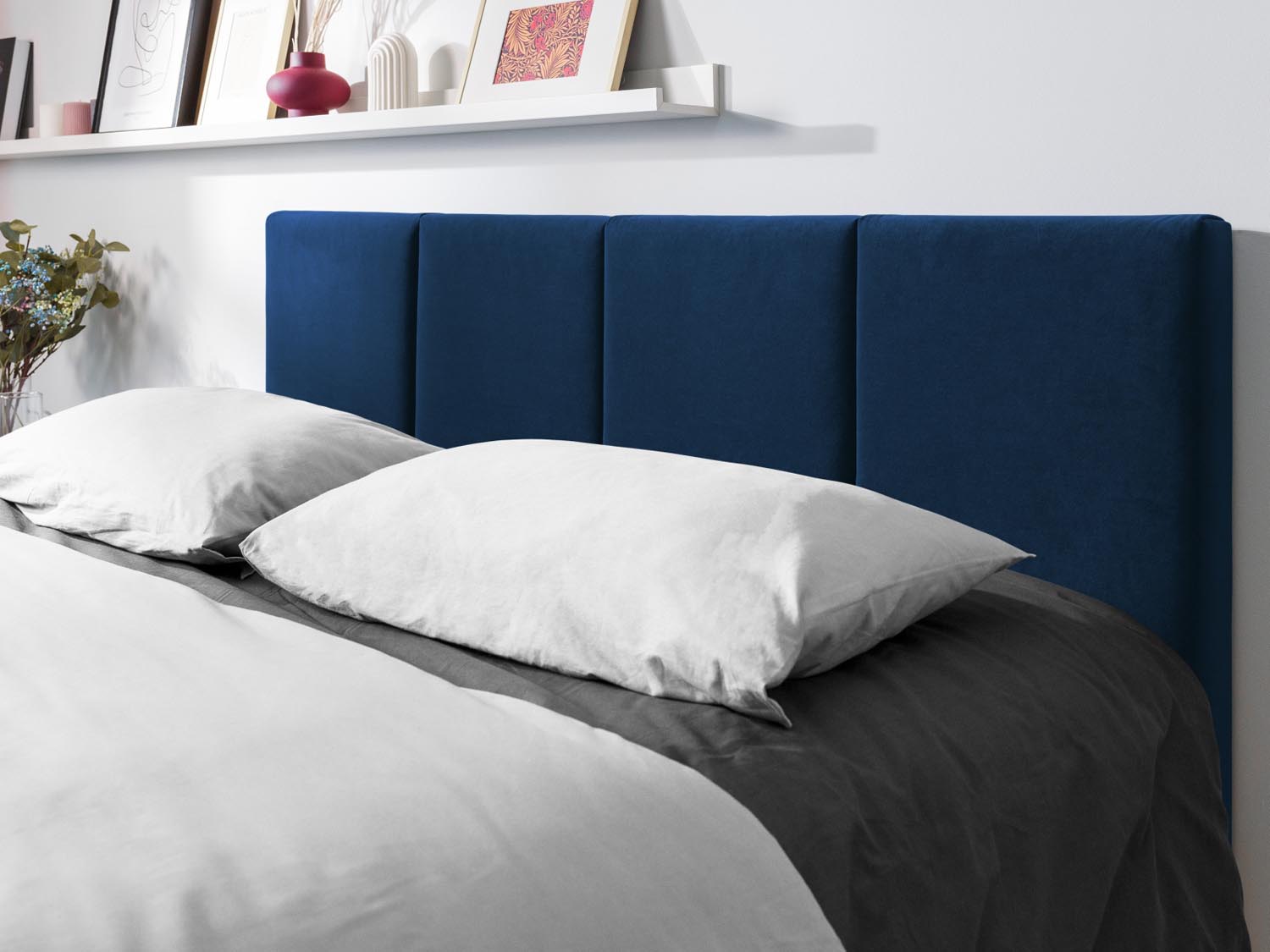 Pyla Velour Bett mit Stauraum und Headboard  in Royal Blue präsentiert im Onlineshop von KAQTU Design AG. Bett ist von Micadoni