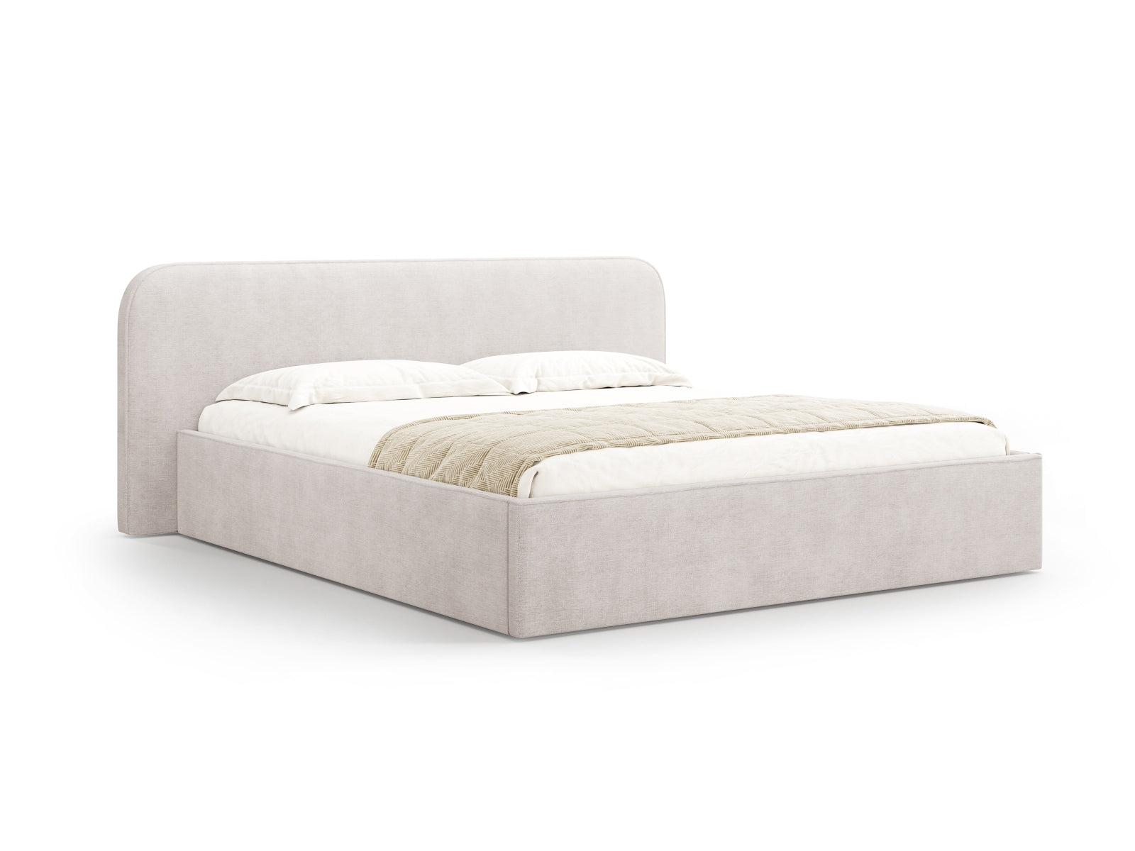 Elizabeth Bett mit Stauraum und Headboard  in White präsentiert im Onlineshop von KAQTU Design AG. Bett ist von Micadoni