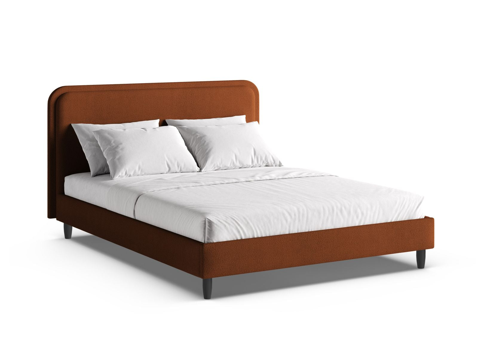 Aveline Bett mit Kopfteil 160cm in Terracotta-Baloo präsentiert im Onlineshop von KAQTU Design AG. Bett ist von Micadoni