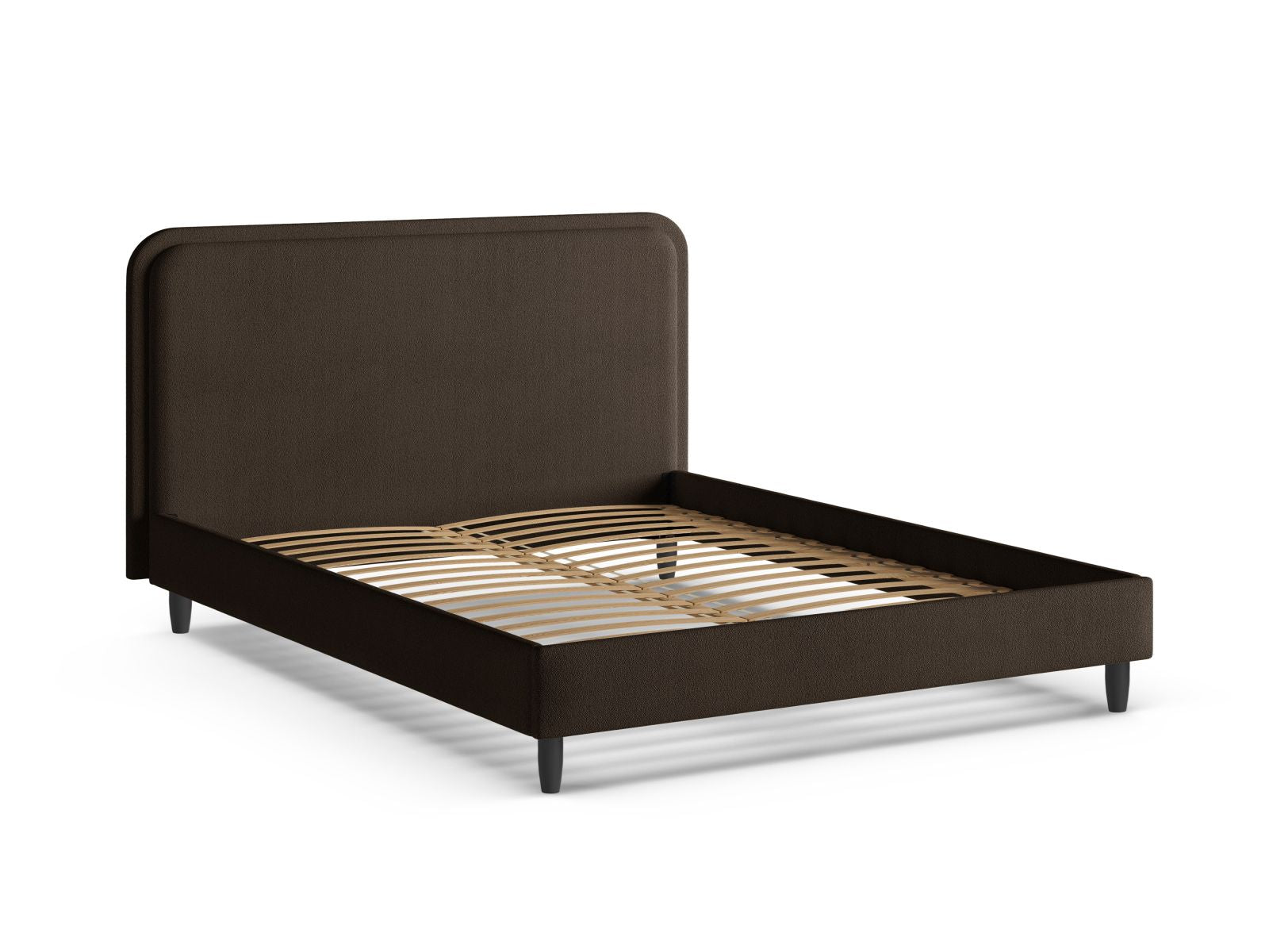 Elegantes Aveline Bett mit 160 cm hohem Kopfteil in luxuriösem Brown-Baloo, ideal für ein zeitgemäßes Schlafzimmerdesign.
