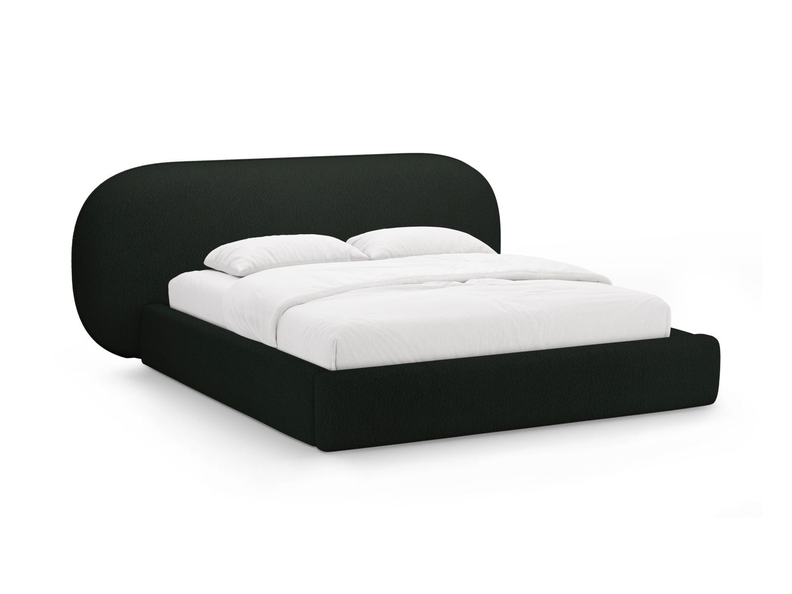 Ovalo Bett mit Stauraum mit Kopfteil 160cm in Black-Baloo präsentiert im Onlineshop von KAQTU Design AG. Bett ist von Micadoni