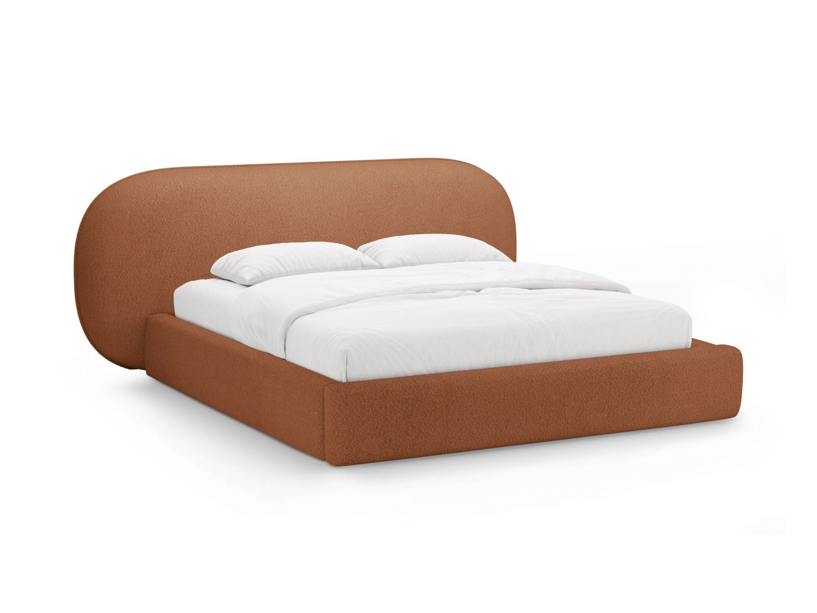 Ovalo Bett mit Stauraum mit Kopfteil 160cm in Terracotta-Baloo präsentiert im Onlineshop von KAQTU Design AG. Bett ist von Micadoni