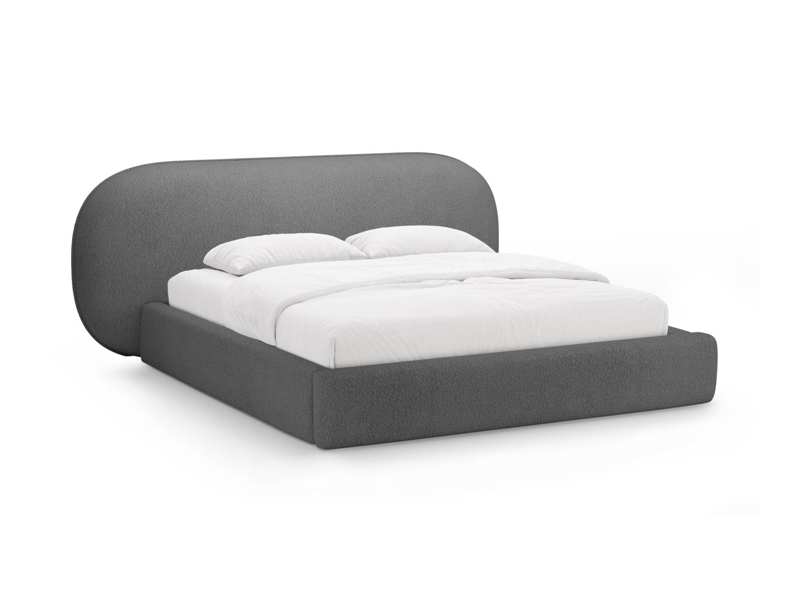 Ovalo Bett mit Stauraum mit Kopfteil 160cm in Dark Grey-Baloo präsentiert im Onlineshop von KAQTU Design AG. Bett ist von Micadoni