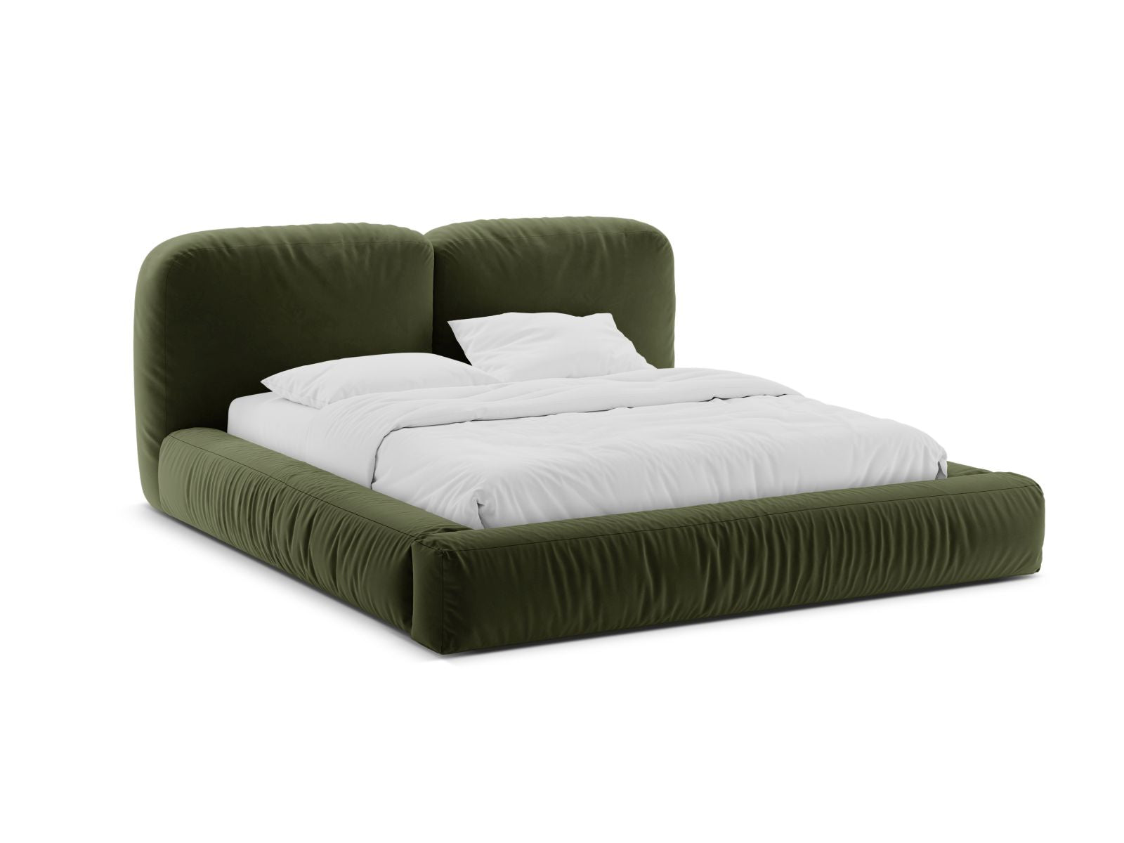 Martina Bett mit Stauraum mit Kopfteil 160cm in Green-Vogue präsentiert im Onlineshop von KAQTU Design AG. Bett ist von Micadoni