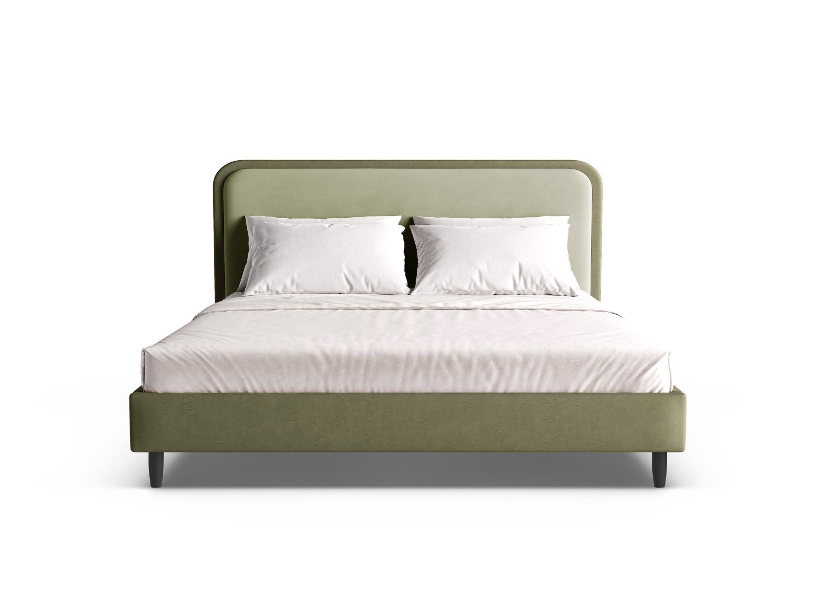 Elegantes Aveline Bett mit 160 cm Kopfteil in Moss Green-Magic Velvet, stilvoll und modern für Ihr Schlafzimmer.