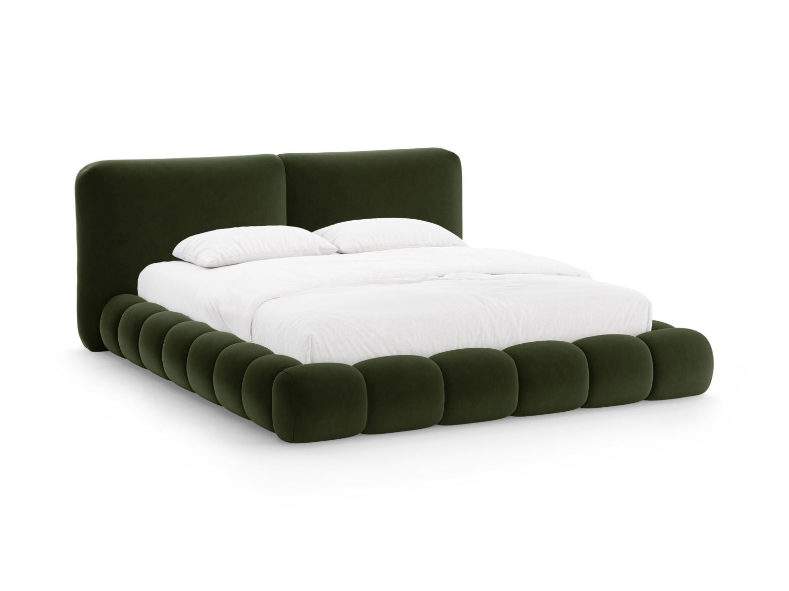 Solange Bett mit Stauraum mit Kopfteil 160cm in Army Green-Magic Velvet präsentiert im Onlineshop von KAQTU Design AG. Bett ist von Micadoni