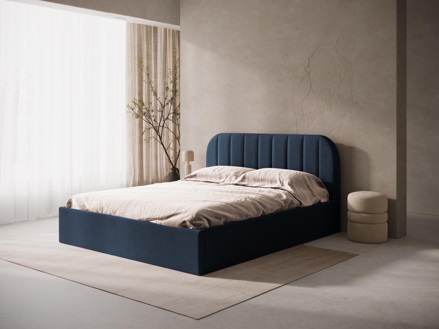 Susan Bett mit Stauraum  in Royal Blue präsentiert im Onlineshop von KAQTU Design AG. Bett ist von Micadoni