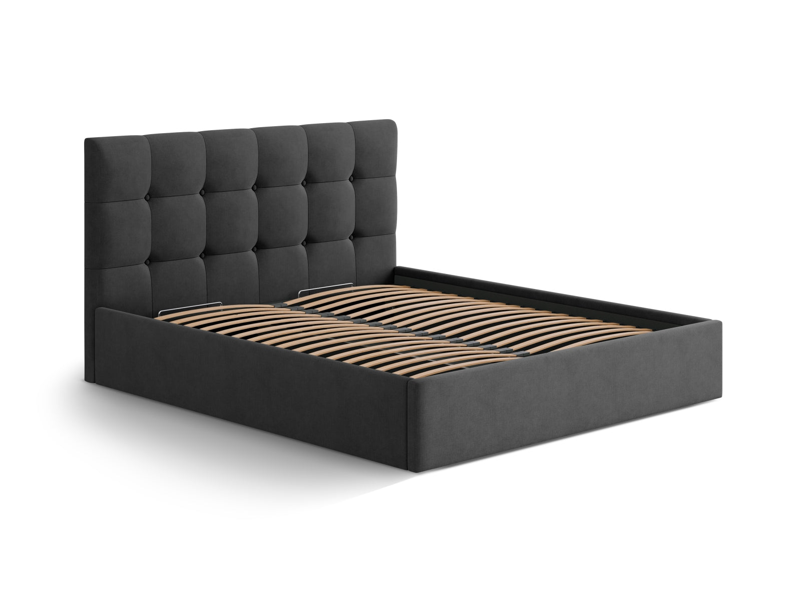 Susan Bett mit Stauraum  in Anthracite präsentiert im Onlineshop von KAQTU Design AG. Bett ist von Micadoni
