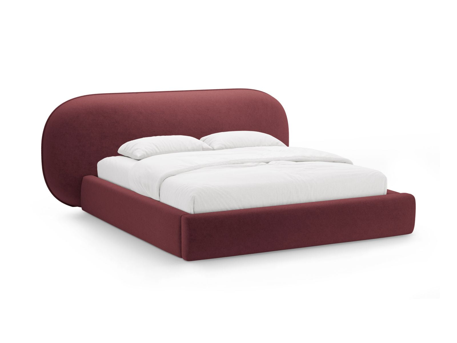 Ovalo Bett mit Stauraum mit Kopfteil 160cm in Cherrywood-Perfect Harmony präsentiert im Onlineshop von KAQTU Design AG. Bett ist von Micadoni