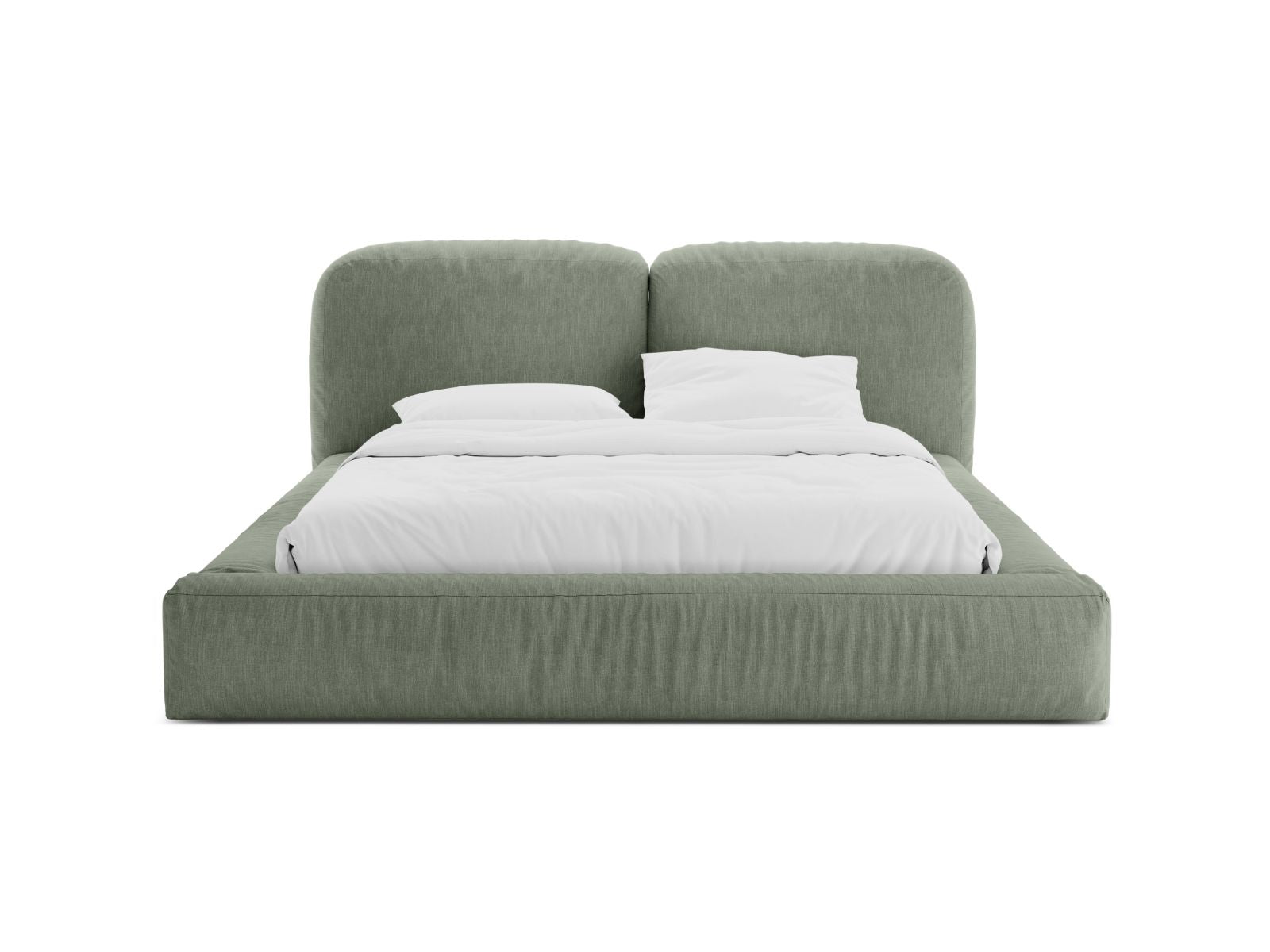 Elegantes Martina Bett in Moss Green mit praktischem Stauraum und stilvollem Kopfteil, ideal für moderne Schlafzimmer.