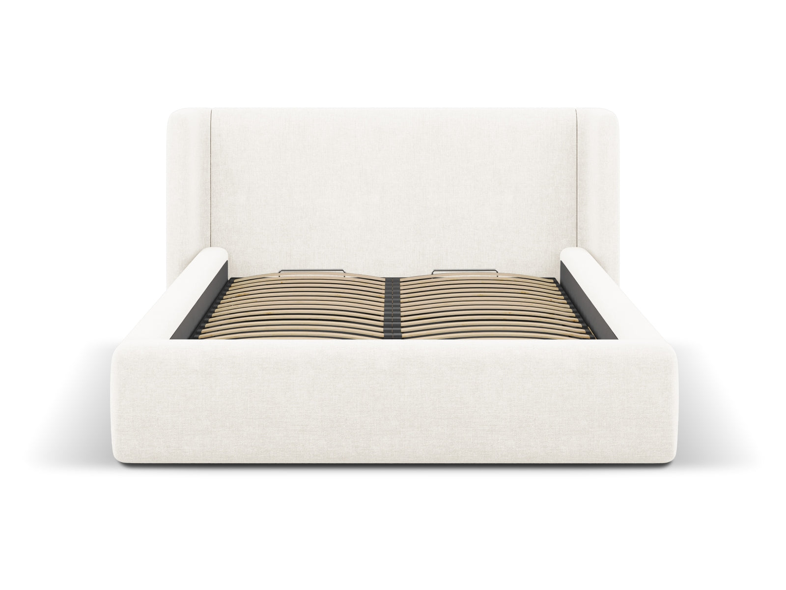 Entdecken Sie das stilvolle Jolene Bett von Micadoni: Mit integriertem Stauraum und modernem Headboard für ein elegantes Schlafzimmer-Design!