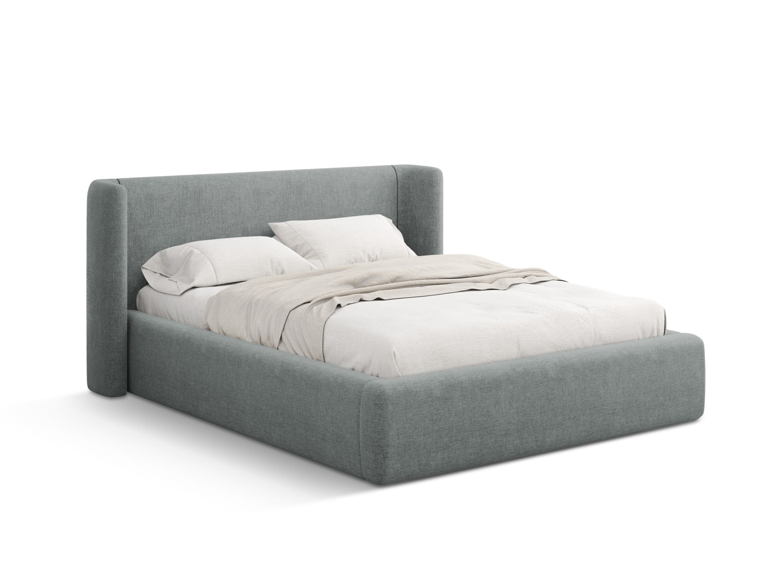 Jolene Bett mit Stauraum und Headboard  in Dark Grey präsentiert im Onlineshop von KAQTU Design AG. Bett ist von Micadoni