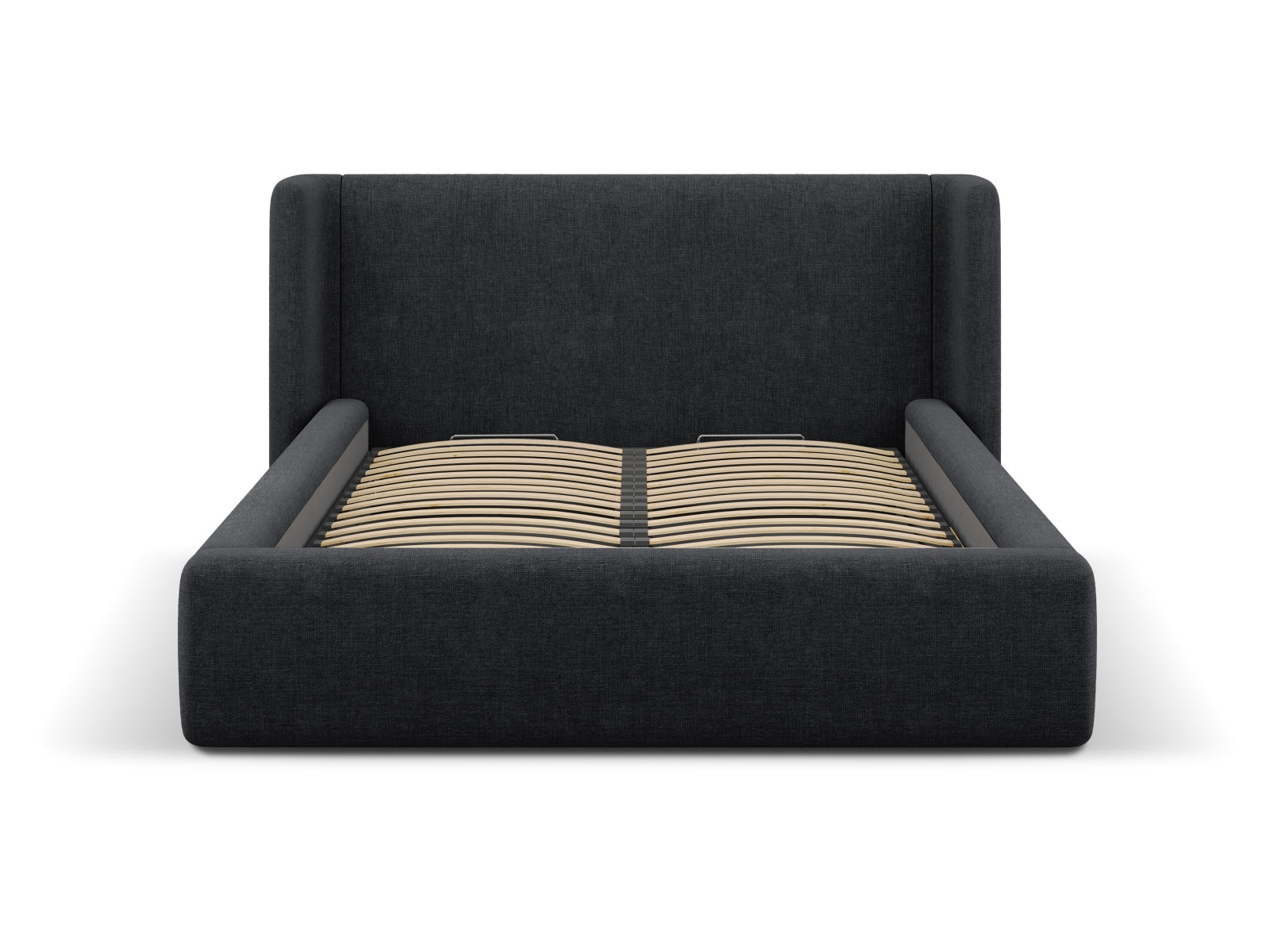 Entdecken Sie das stilvolle Jolene Bett von Micadoni: Mit integriertem Stauraum und modernem Headboard für ein elegantes Schlafzimmer-Design!