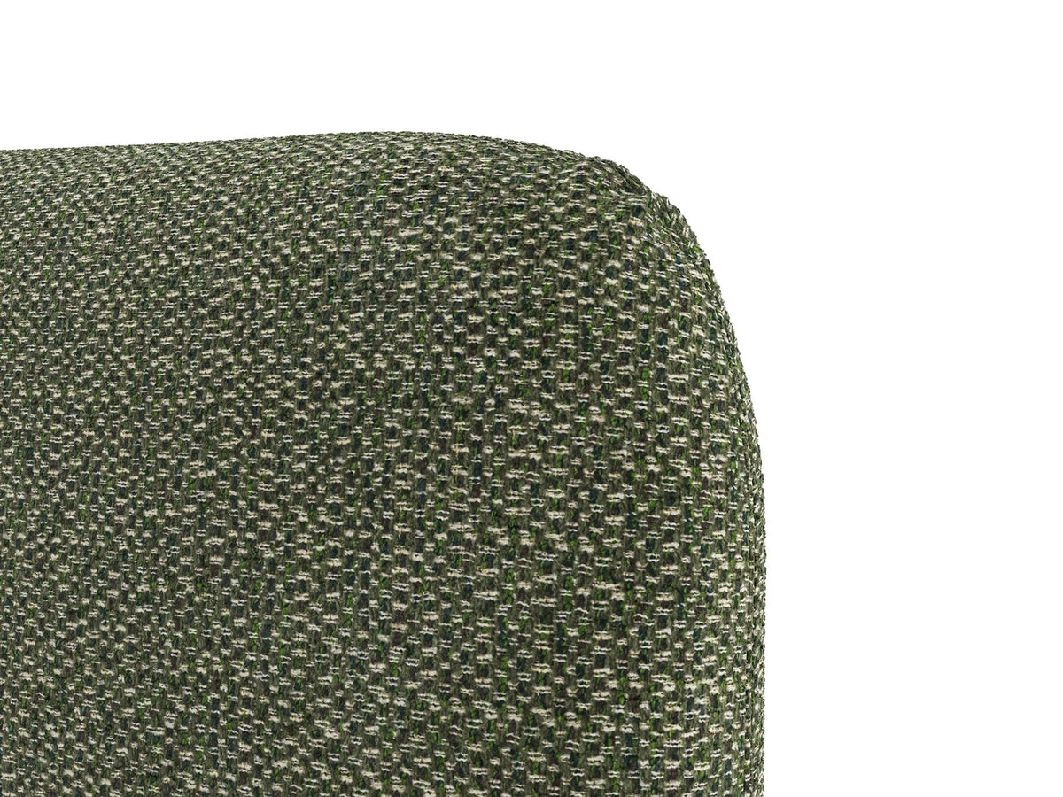 Polstergestell des Vera Betts mit abgerundetem Kopfteil in Chenille-Stoff Perfect Harmony, hellbeige, mit gepolsterten Holzbeinen.