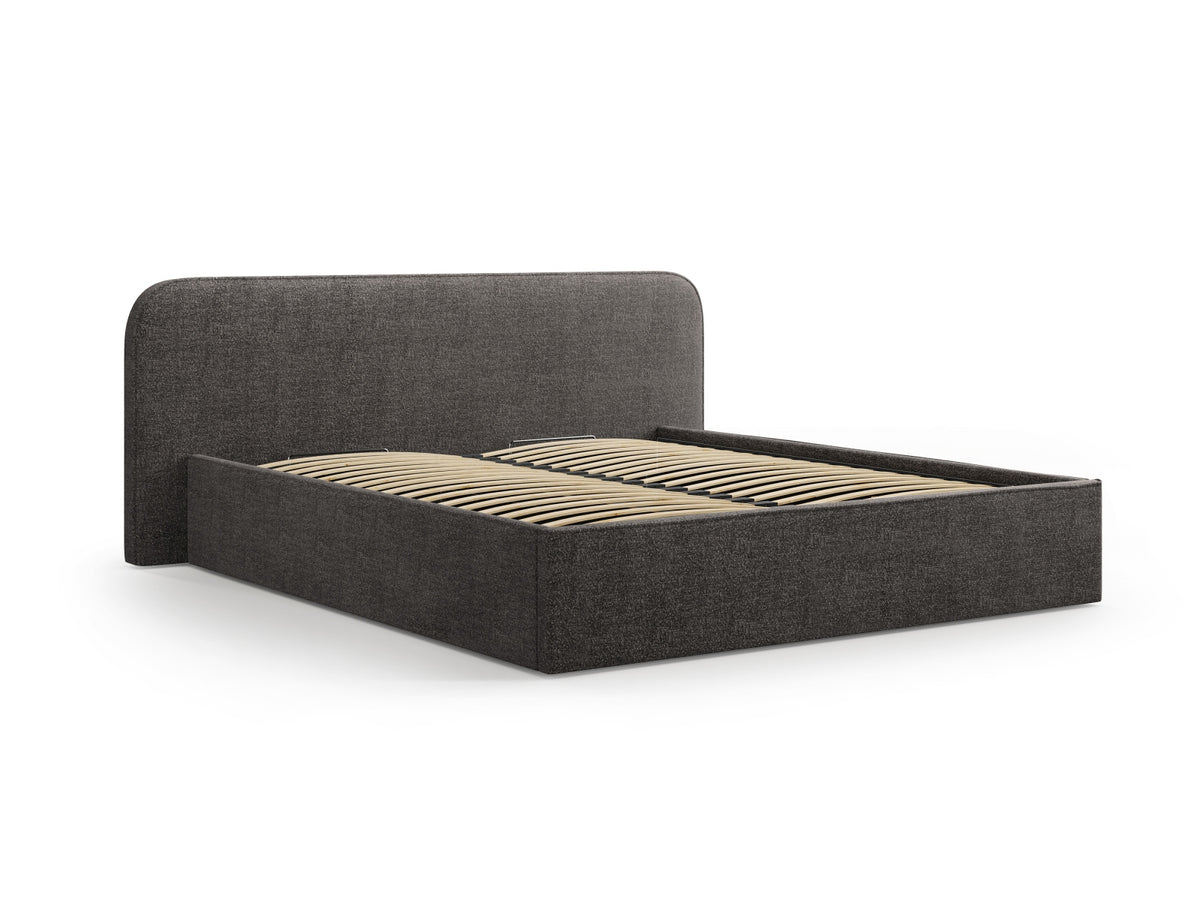 Elizabeth Bett mit Stauraum und Headboard 160cm in Anthracite-Monet präsentiert im Onlineshop von KAQTU Design AG. Bett ist von Micadoni