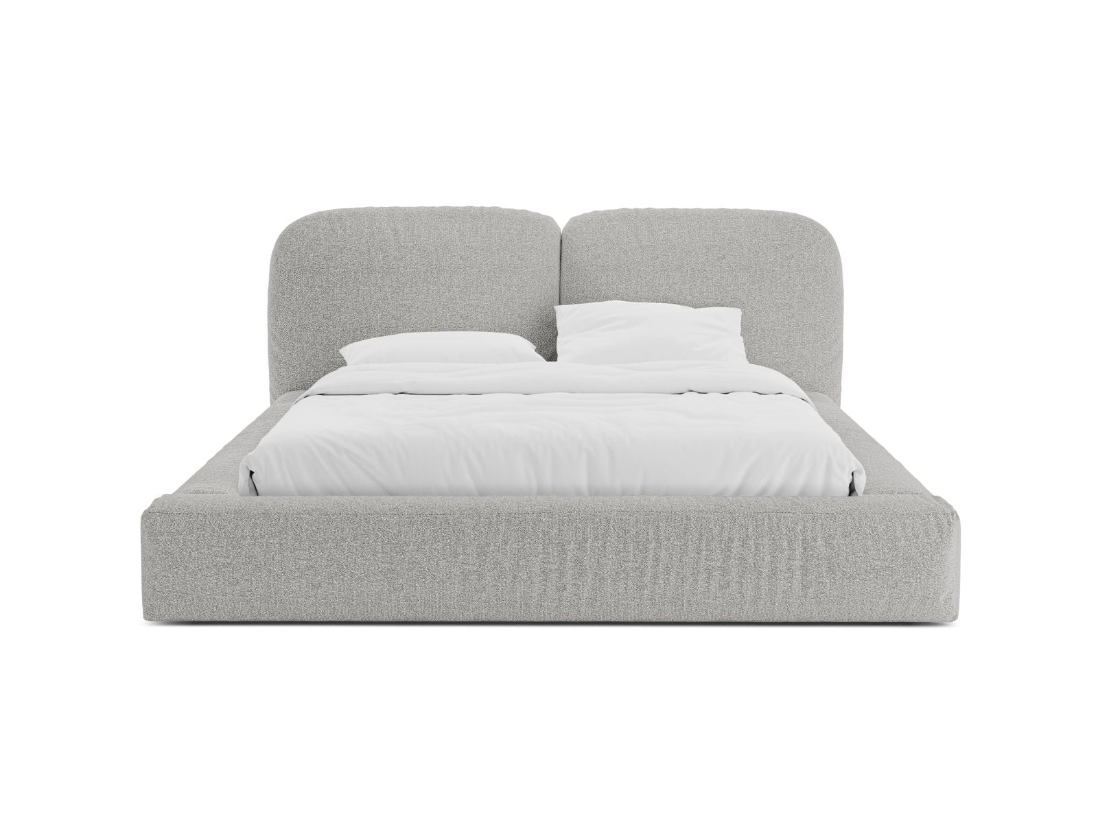Elegantes Martina Bett mit 160 cm Breite, Stauraum und stilvollem Kopfteil in Silver-Monet, ideal für modernes Wohnen.