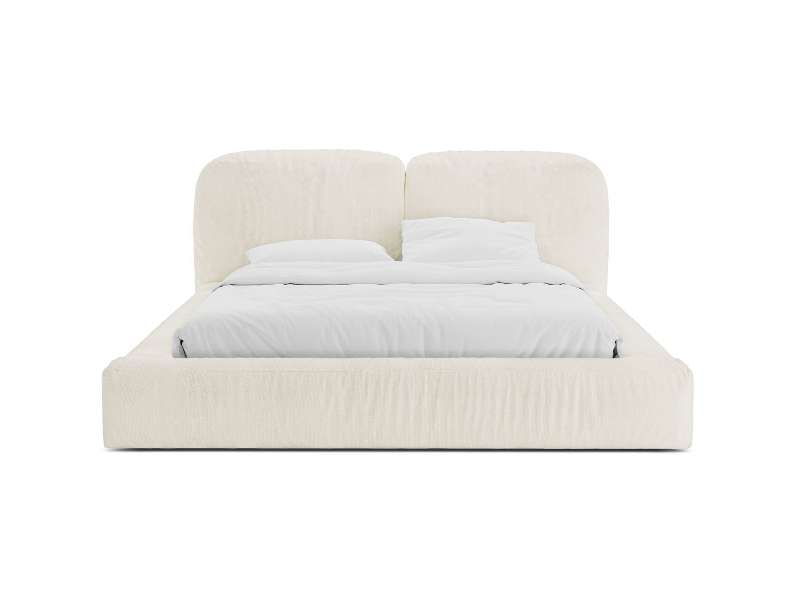 Elegantes Martina Bett mit 160 cm Breite, Stauraum und stilvollem Kopfteil in Ivory-Monet, ideal für modernes Wohnen.