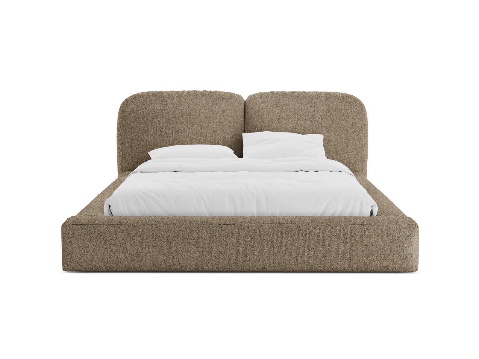 Elegantes Martina Bett mit 160 cm Breite, Stauraum und stilvollem Kopfteil in Cappuccino-Farbe, ideal für modernes Wohnen.