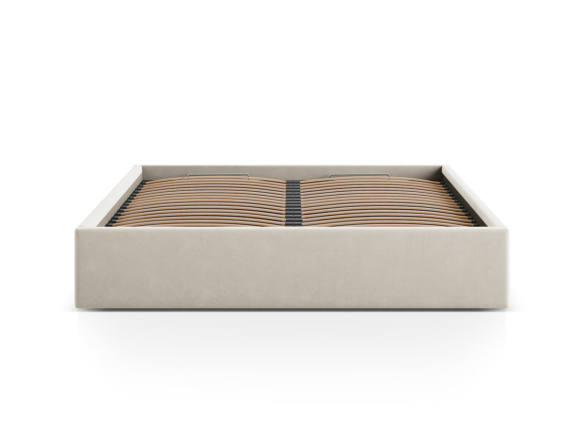 Susan Bett mit Stauraum 160cm in Dark Beige-Bluvel präsentiert im Onlineshop von KAQTU Design AG. Bett ist von Micadoni