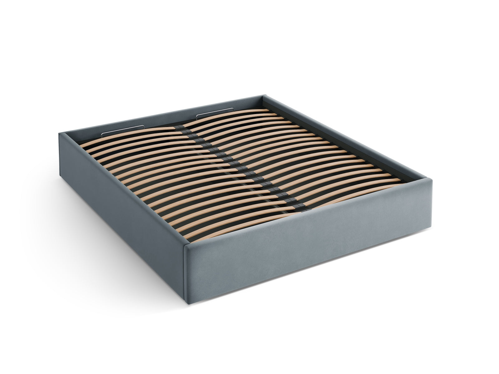 Susan Velour Bett mit Stauraum  in Light Blue präsentiert im Onlineshop von KAQTU Design AG. Bett ist von Micadoni