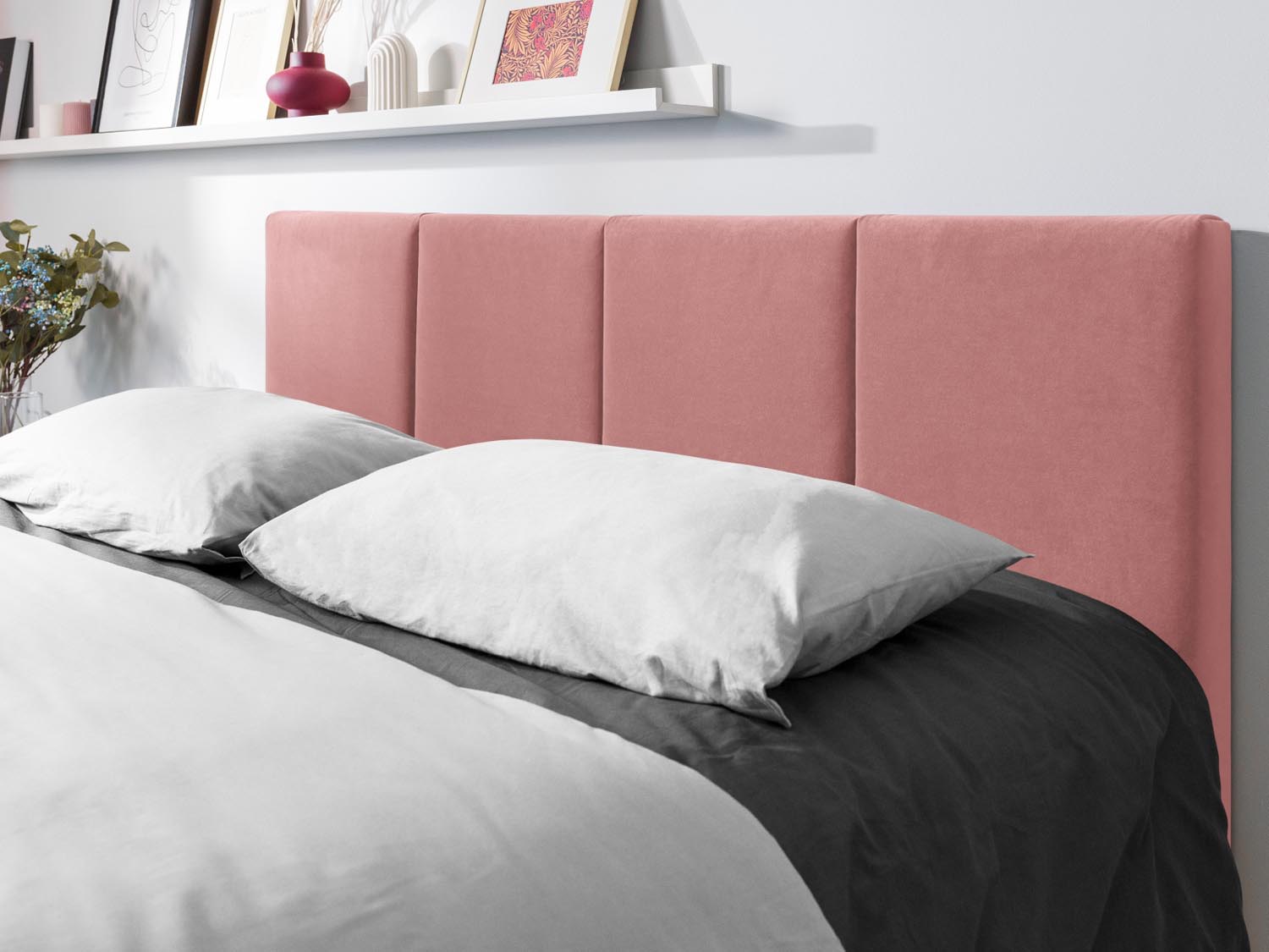 Pyla Velour Bett mit Stauraum und Headboard  in Pink präsentiert im Onlineshop von KAQTU Design AG. Bett ist von Micadoni